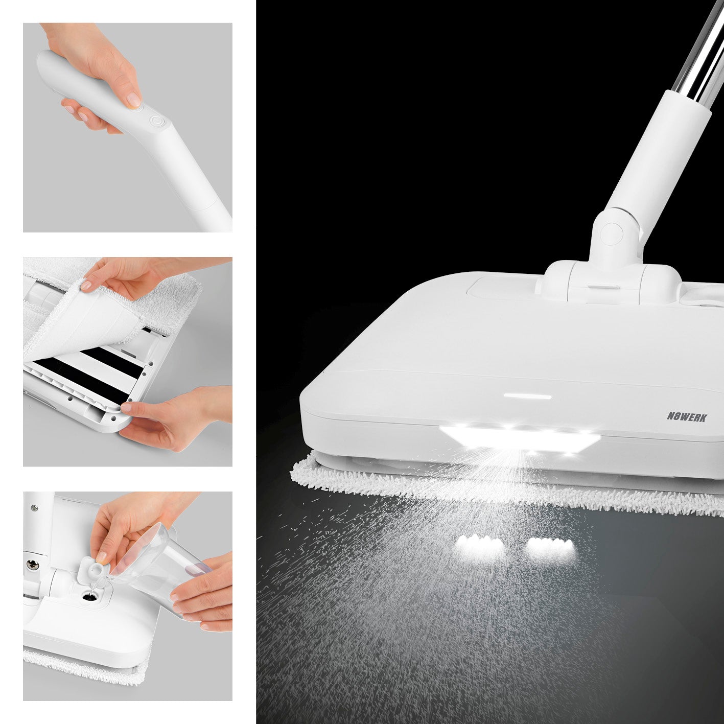 Akku-Vibrationsmopp Moonlight White Edition