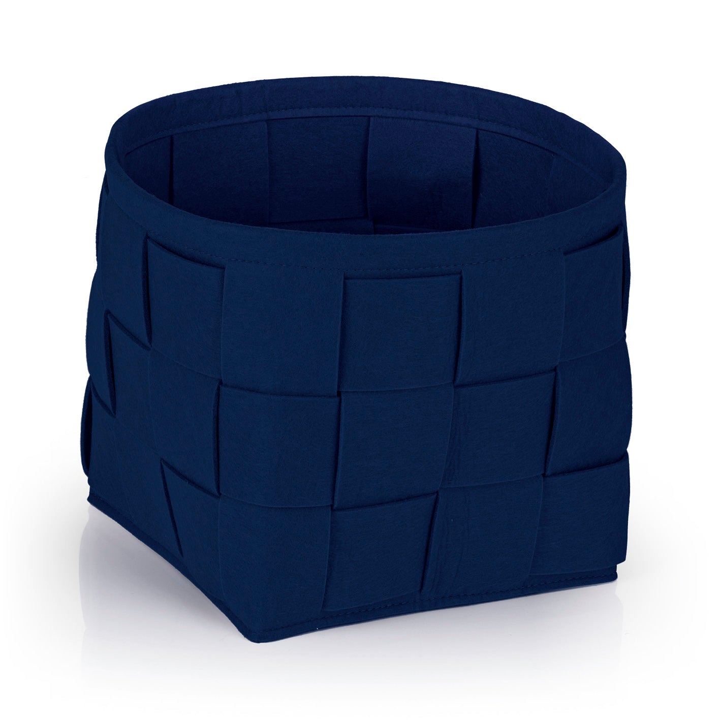 Filz-Aufbewahrungskorb S - 24 x 24 x 24 cm - Dunkelblau, moderner, faltbarer und strapazierfähiger Speicher aus Filz im Scandi Style.