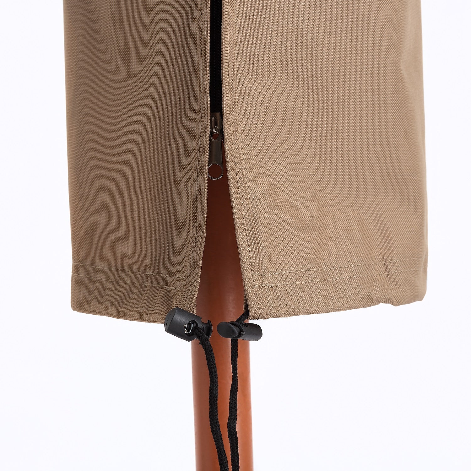 Abdeckung für Sonnenschirm - 160 x 50/65 cm - Beige, wasserdichte Schutzhaube aus robustem Oxford 600D Gewebe mit Zugkordelverschluss.