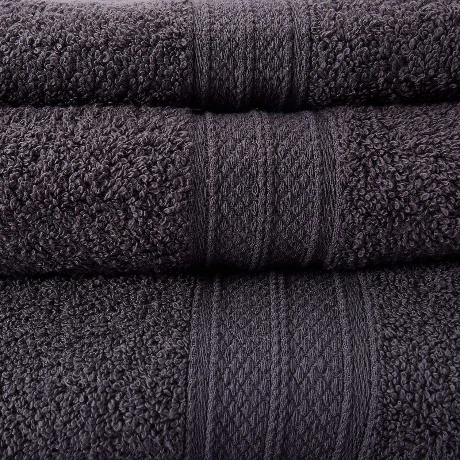 Premium Handtücher 4er-Set - 2 Handtücher 50 x 100 cm + 2 Badetücher 70 x 140 cm - Grau, kuschelig und saugstark aus Baumwolle.