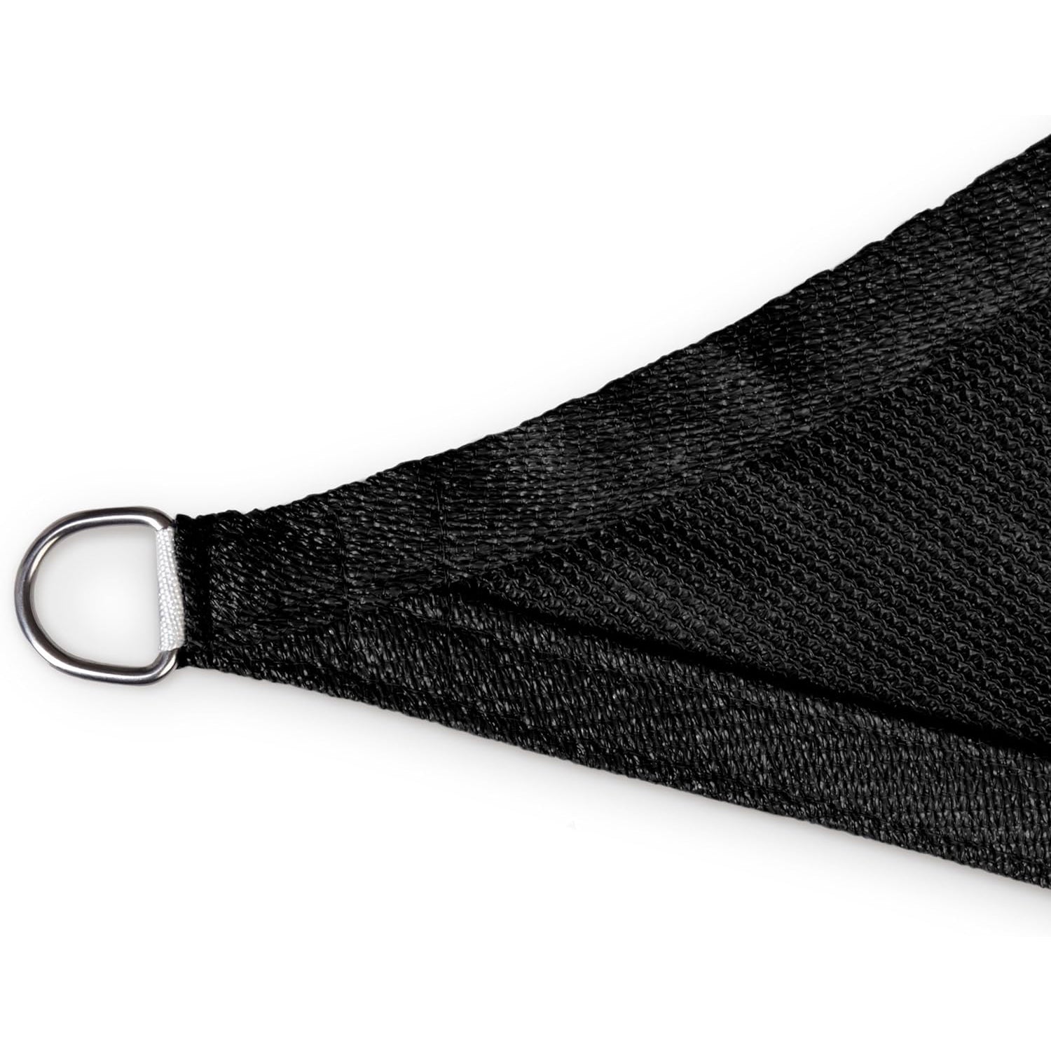 Sonnensegel 100% HDPE mit Stabilisator für UV-Schutz - Quadrat 5 x 5 Meter - Schwarz, robustes Material mit Edelstahlring.
