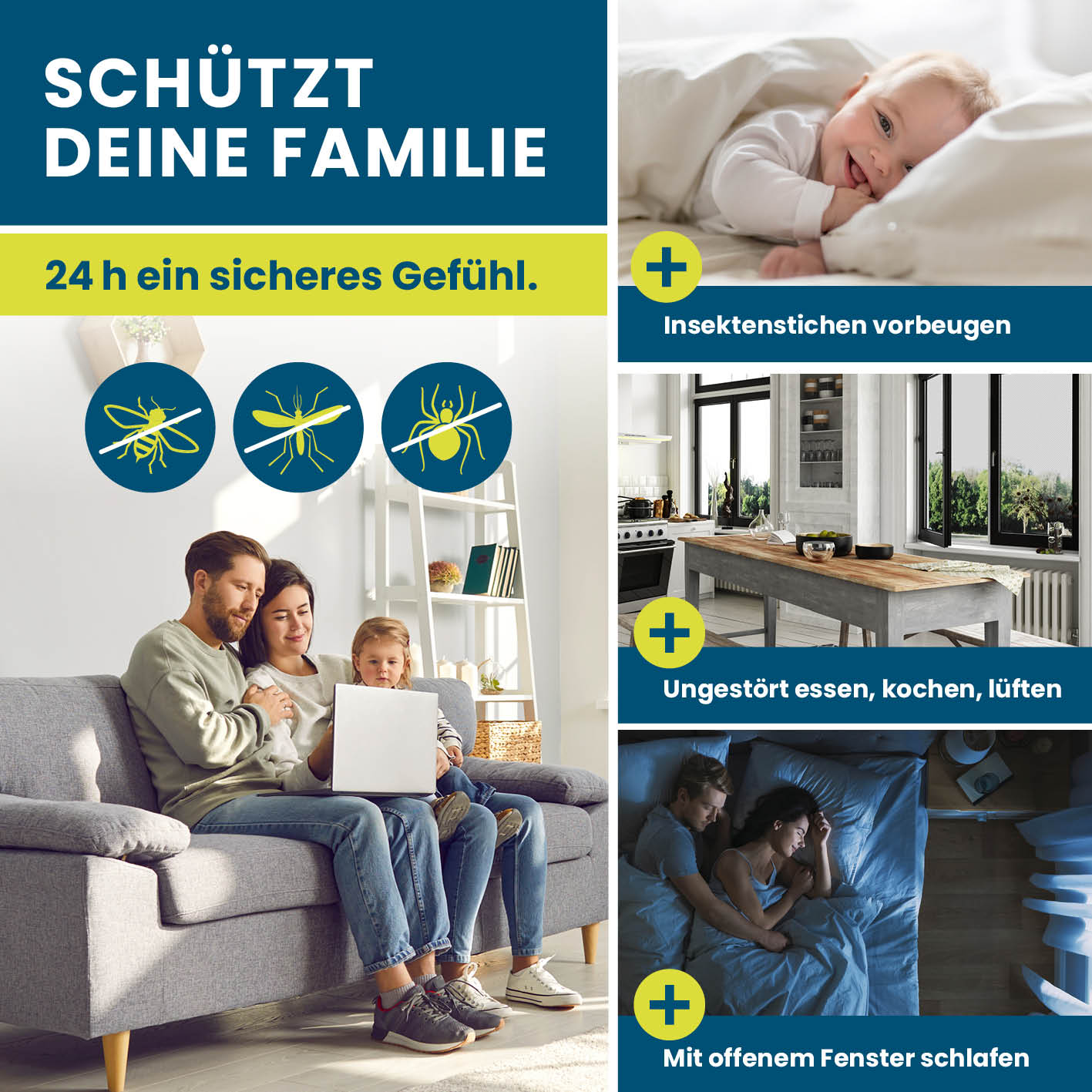 Insektenschutzvorhang - mit XXL-Magnetbändern - 80 x 210 cm schützt vor Insekten und sorgt für luftigen Durchblick ohne Verdunkeln.