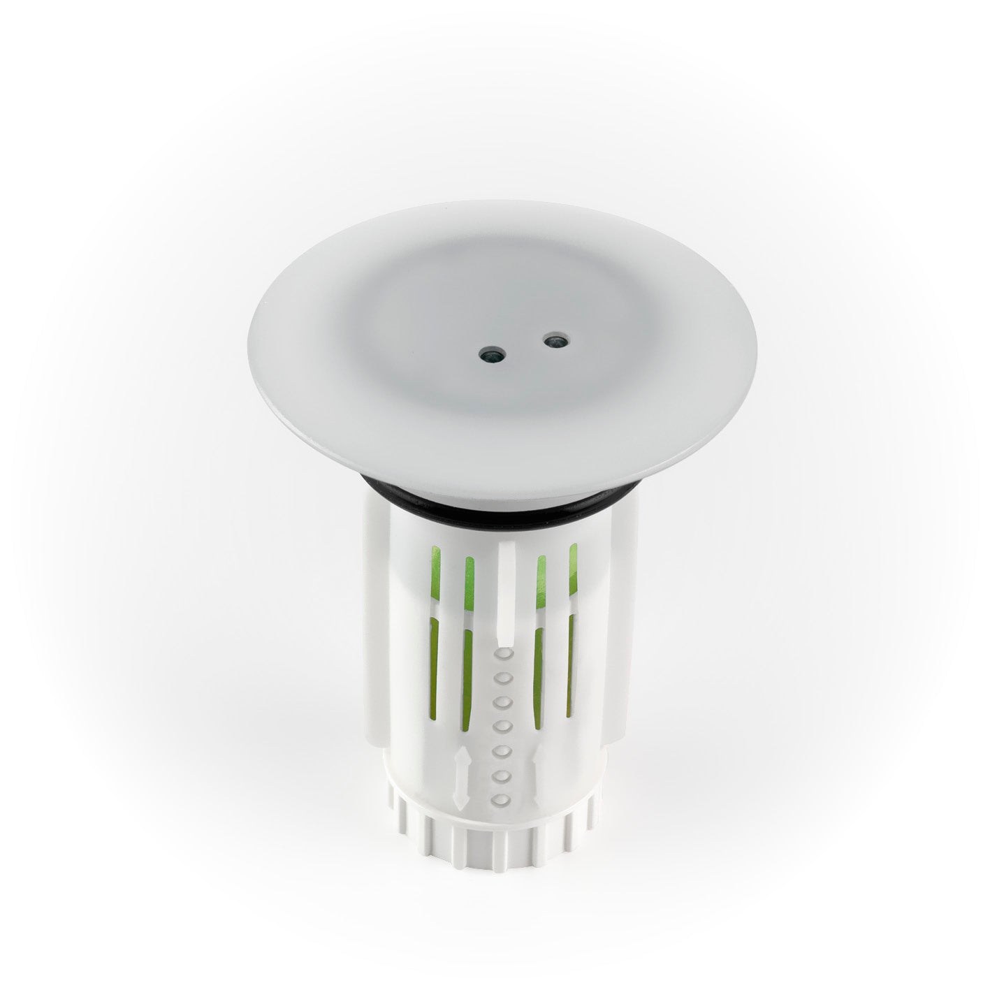 Abfluss-Fee LED-Abflussstopfen, höhenverstellbar, passt auf fast alle Abflüsse, vermindert Gerüche, Wirkstoff einfach nachfüllbar.