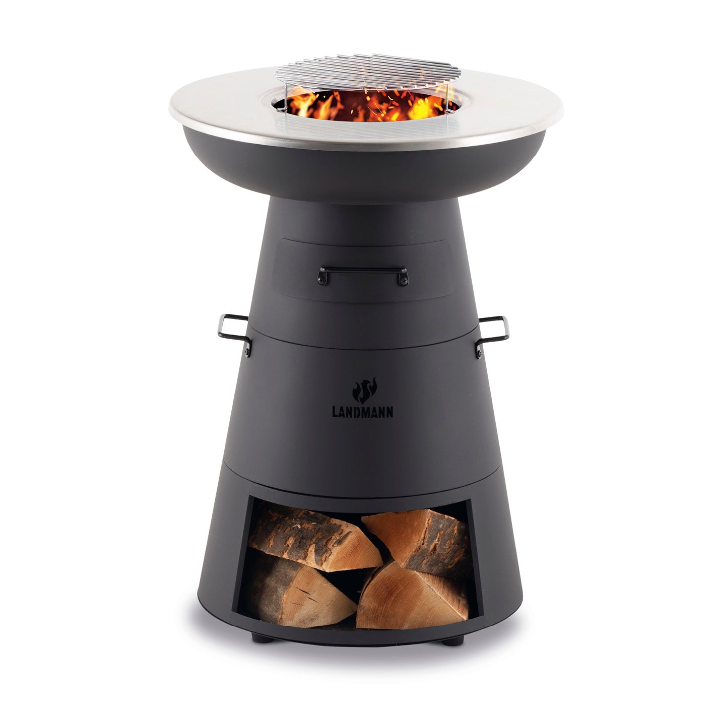 Holzkohlegrill mit Grillrost und Grillplatte