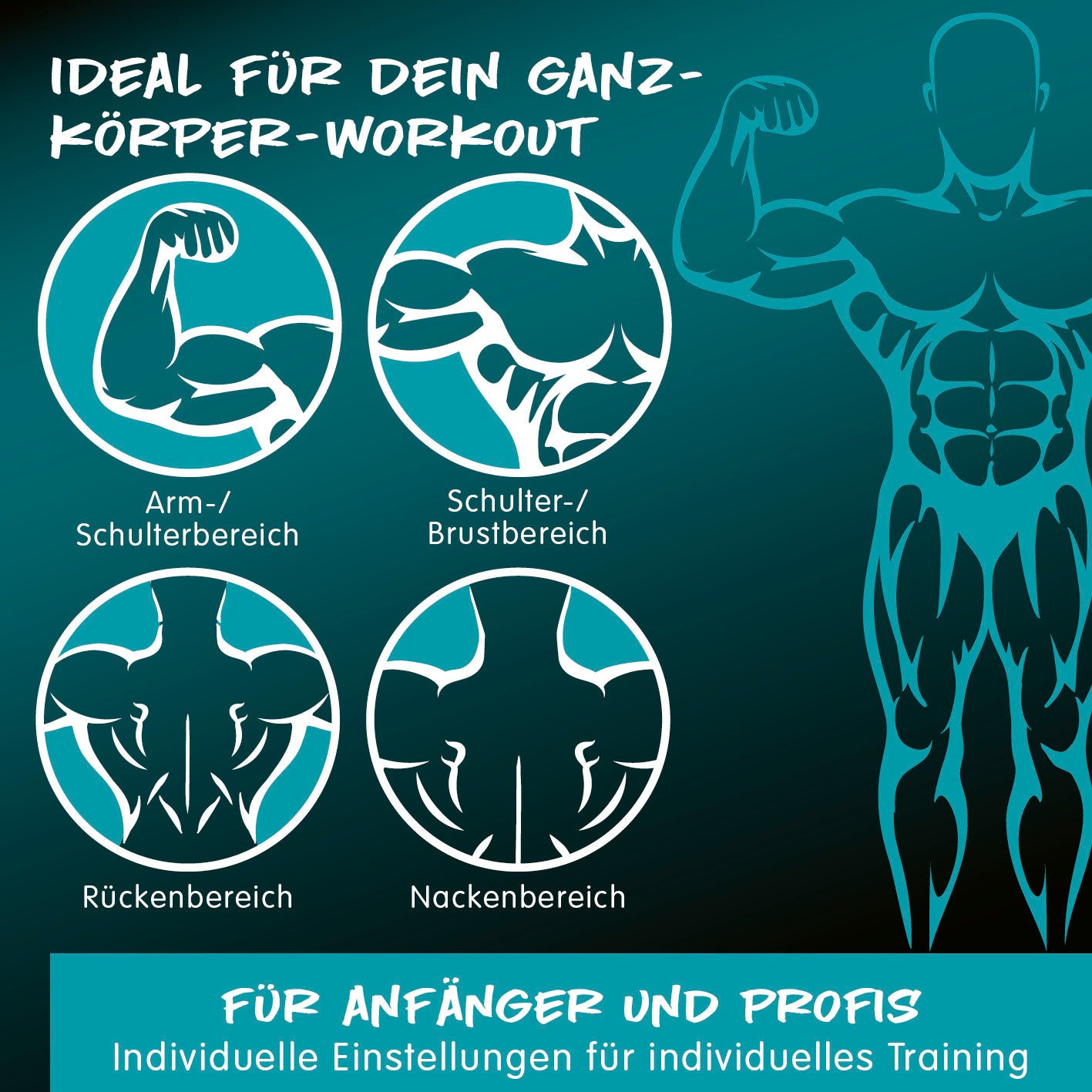 Multifunktionshantel für Ganzkörper-Workout, individuell einstellbar, ideal für Arm-, Schulter-, Rücken- und Nackenbereich.