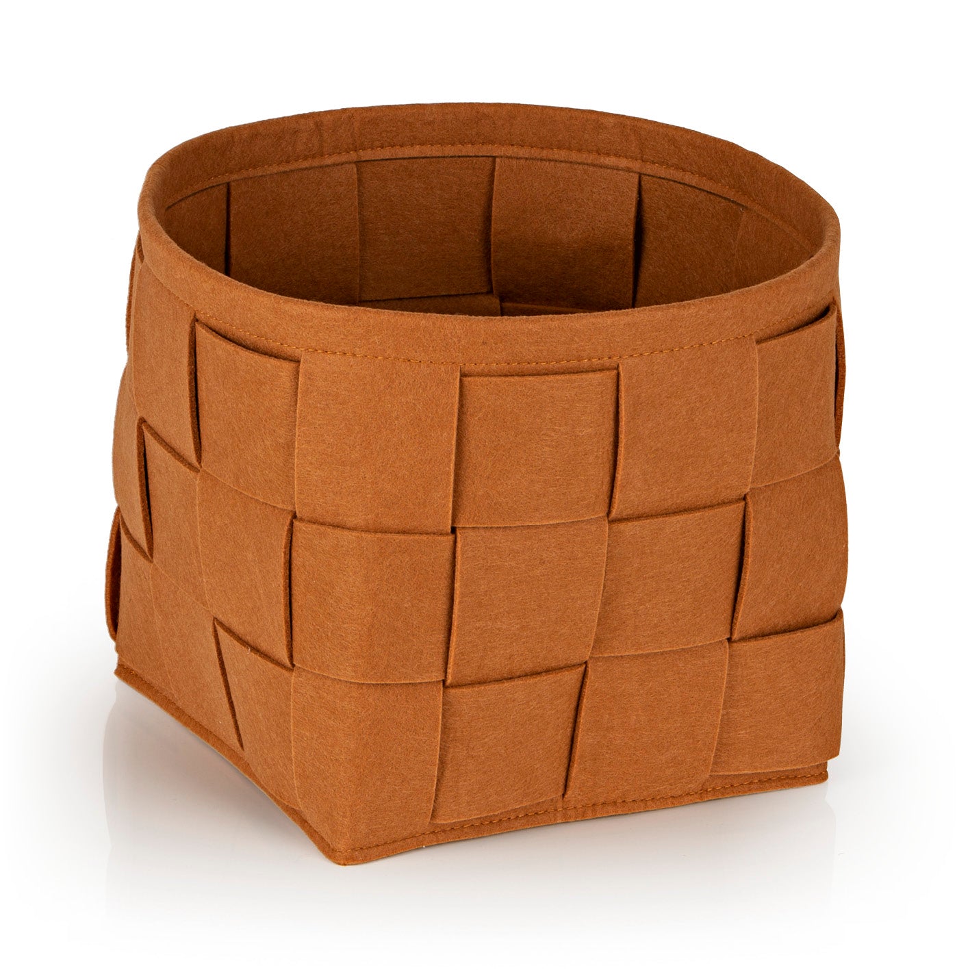 Filz-Aufbewahrungskorb S - 24 x 24 x 24 cm - Rost, faltbarer, strapazierfähiger Filzkorb im Scandi Style, schont Böden und Möbel.