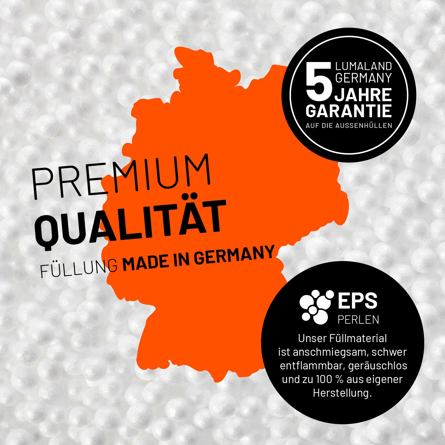 Luxury XL PLUS Sitzsack (220 L) in Lila mit Premium EPS Füllung Made in Germany und 5 Jahre Garantie auf Außenhüllen.