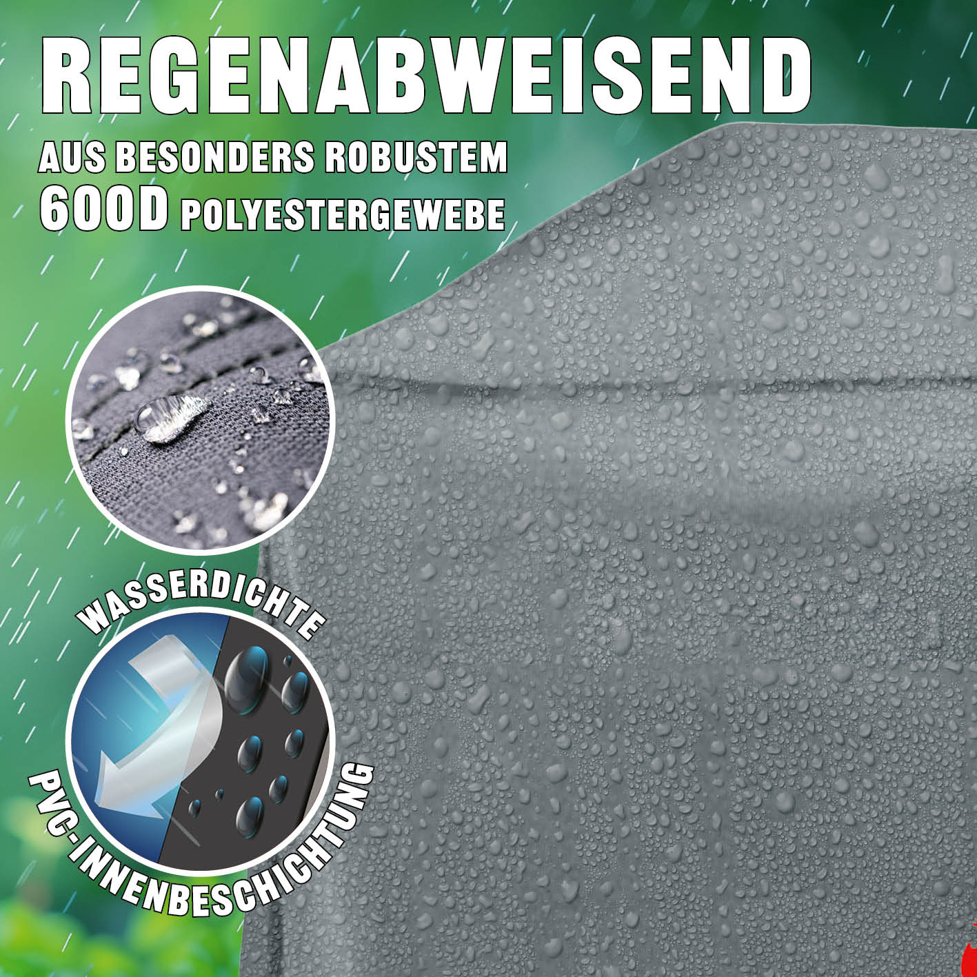 Wetterschutzhaube Premium - 181,5 x 112 x 62,5 cm - Grau