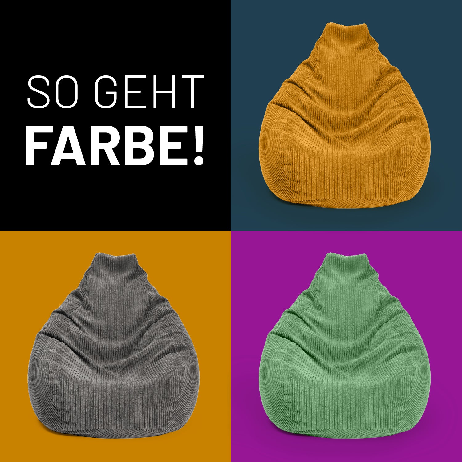 Sitzsack GIANT aus der Cord-Reihe - Weinrot