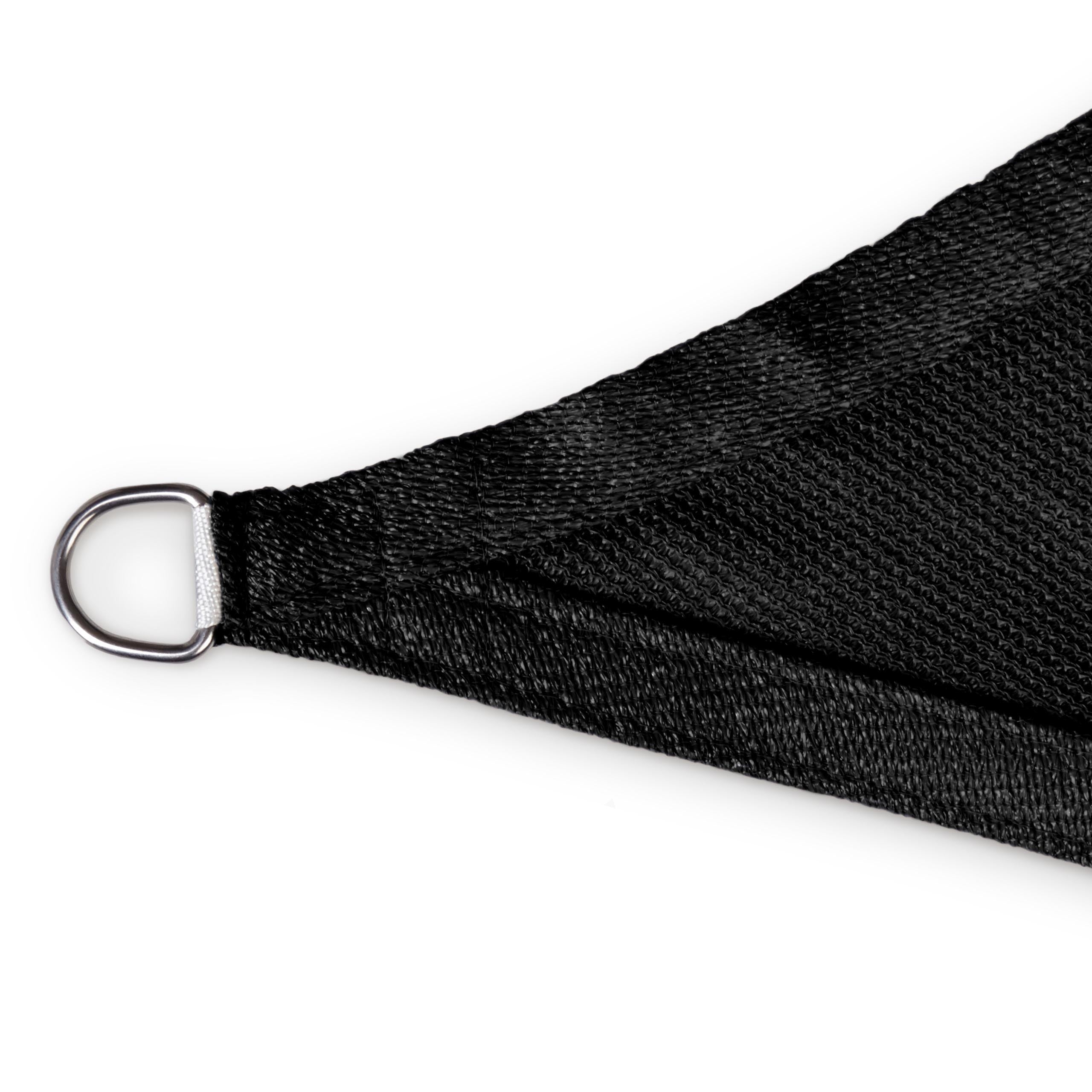 Sonnensegel 100% HDPE mit Stabilisator für UV-Schutz - Rechteck 5 x 6 Meter - Schwarz, stabile Ecke mit Edelstahlring