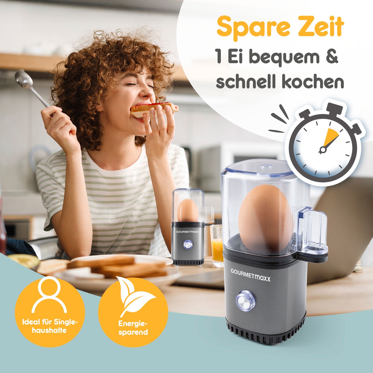 Design-Eierkocher 1 Ei - Anthrazit