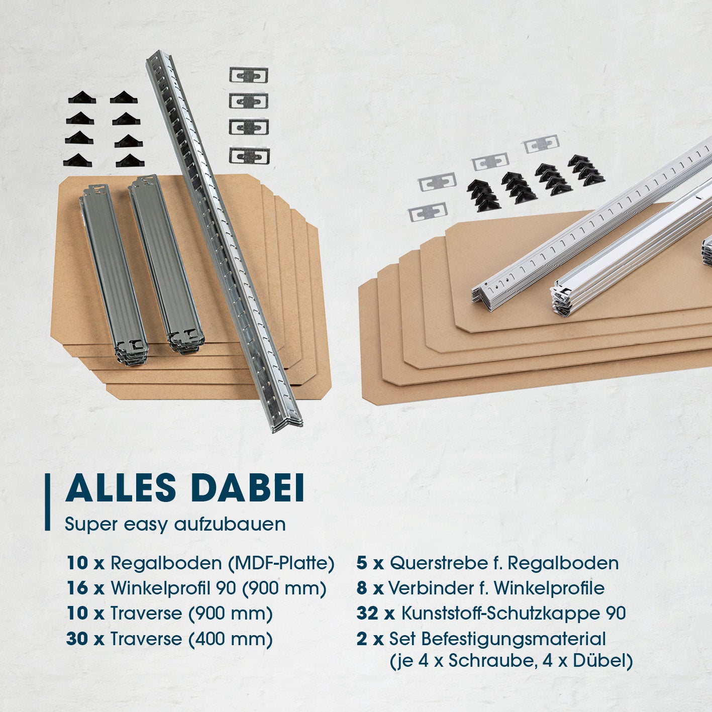 Schwerlastregal & Werkbank 2er-Set - 1750 kg Traglast, 175 kg pro Ebene - TÜV-geprüft