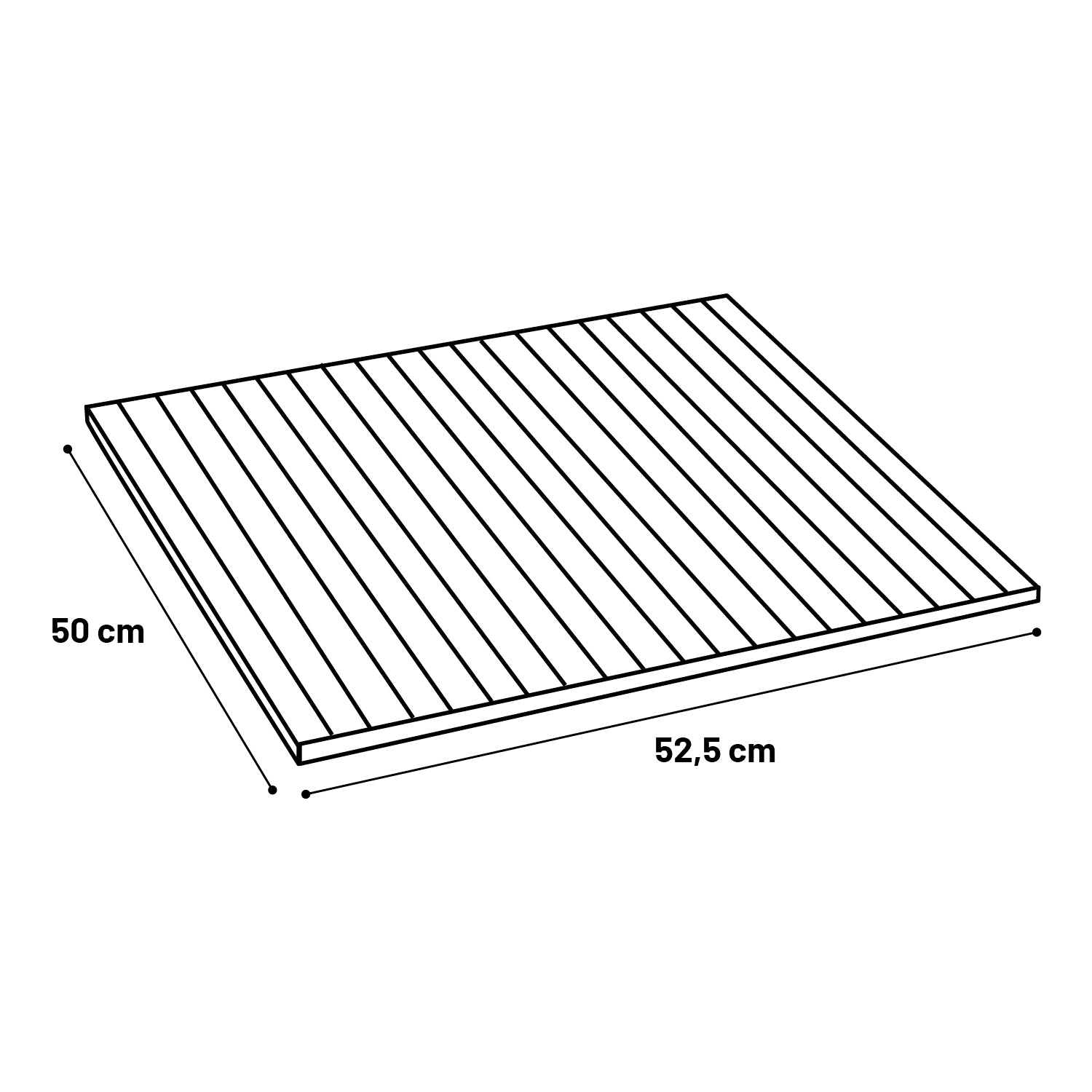 Bambusauflage für Modular-Hocker - 54 x 50 x 1 cm