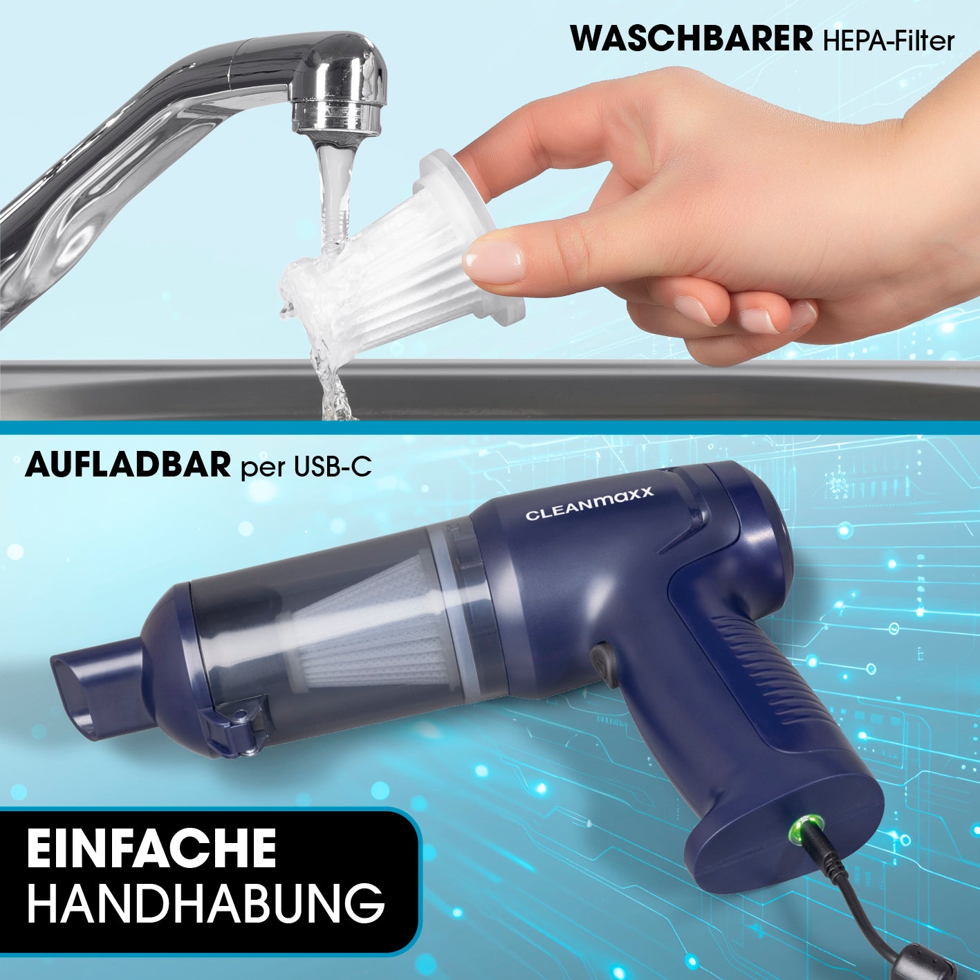 2in1-Akkusauger mit Saug- & Gebläsefunktion