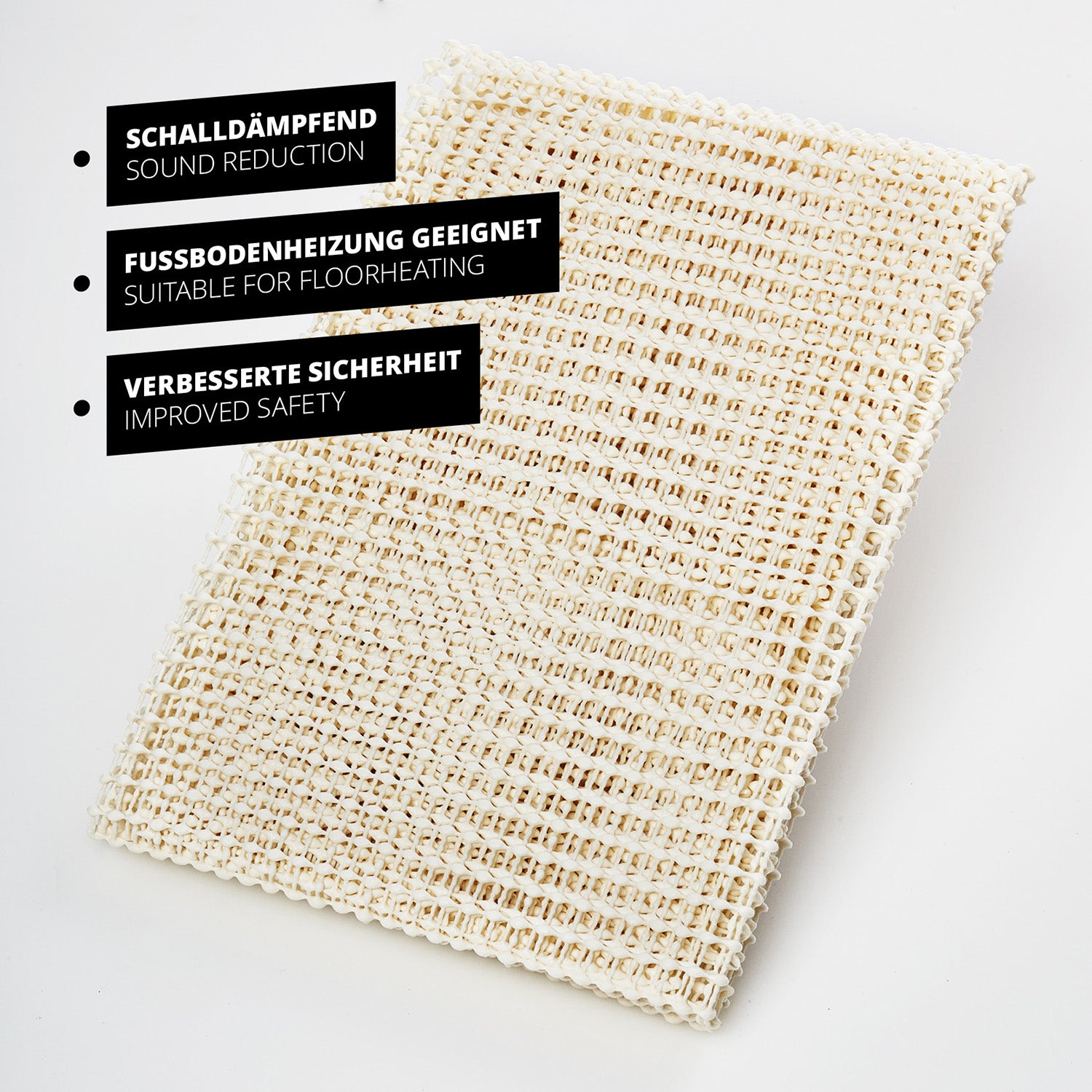 Teppichunterlage Antirutschmatte 80 x 200 cm - Zuschneidbar & Atmungsaktiv, schalldämpfend und geeignet für Fußbodenheizung.