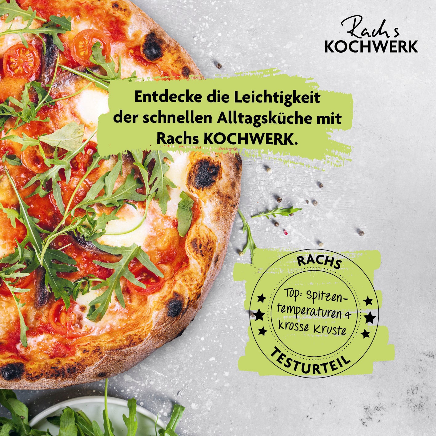 Pizza Maker mit Temperatureinstellung inkl. herausnehmbarem Pizzastein - schwarz matt mit knuspriger Kruste und ideal für schnelle Alltagsküche.