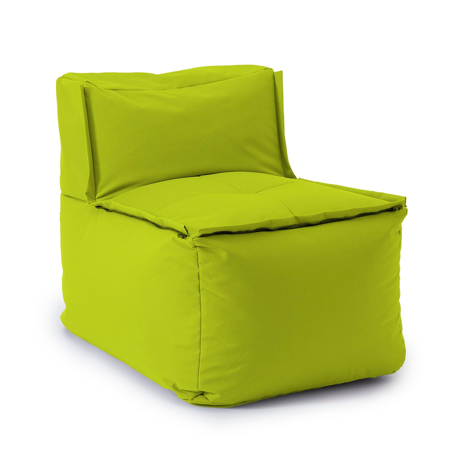 Sitzsack-Sofa Mittelstück (200 L) Apfelgrün mit Mix-&-Fix-Reißverschluss, extrastark, pflegeleicht, Indoor & Outdoor geeignet.