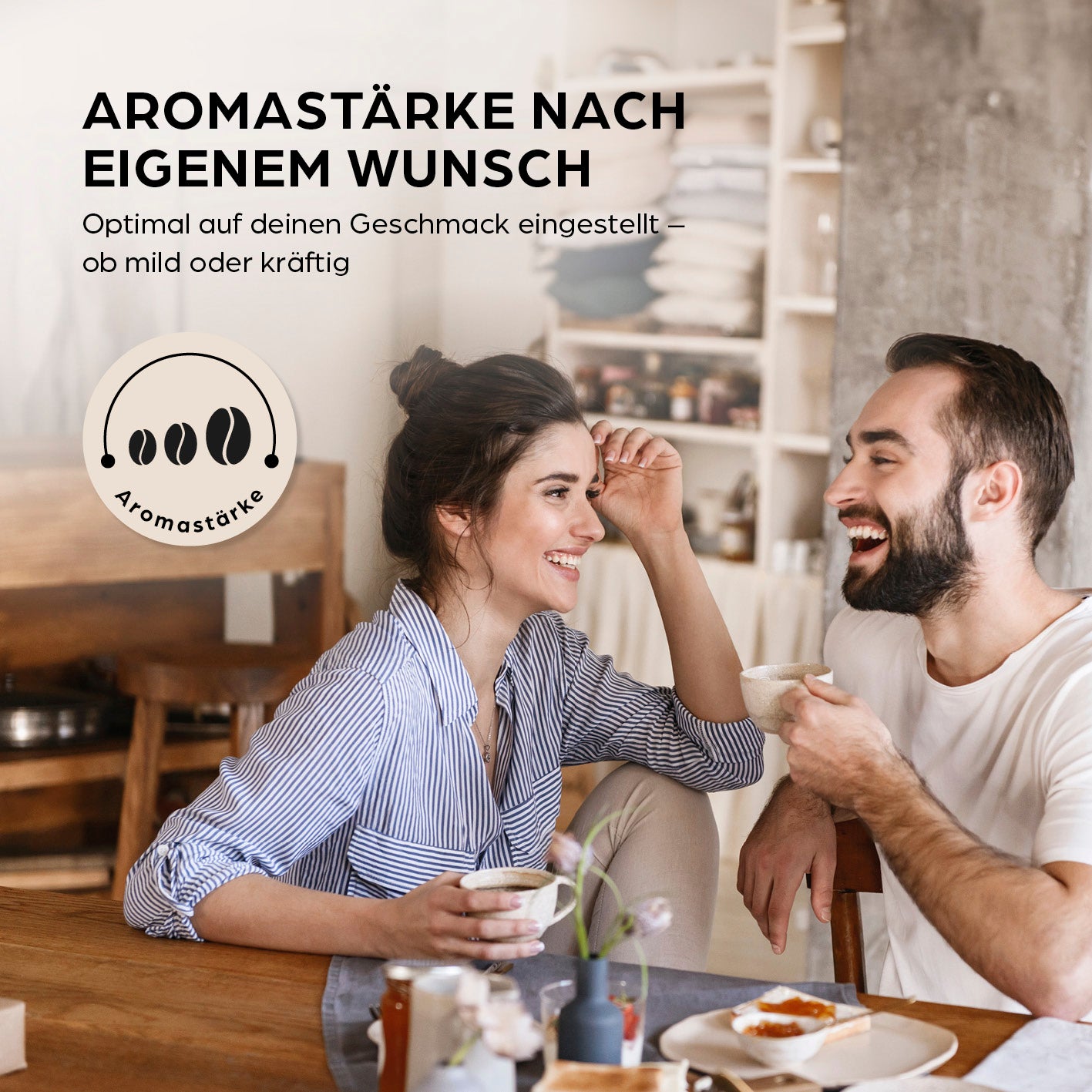 Filterkaffeemaschine Touch mit individueller Aromastärke, LED-Touchdisplay und Timerfunktion für bis zu 12 Tassen Kaffee.