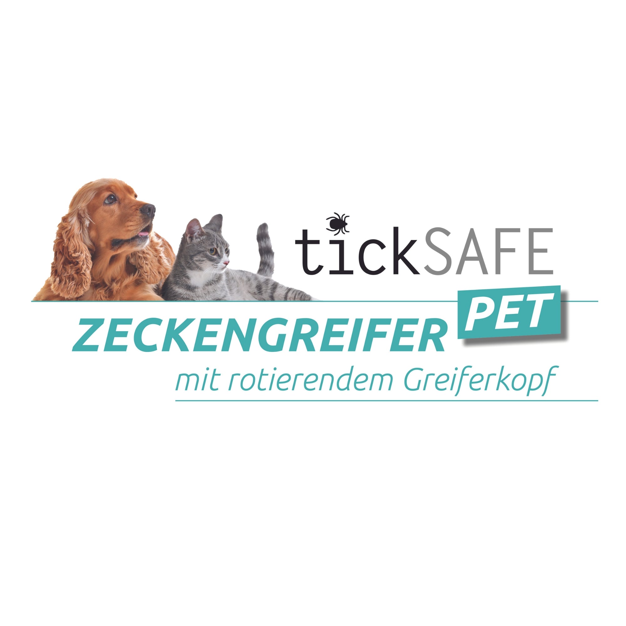Zeckengreifer für Tiere mit rotierendem Greiferkopf