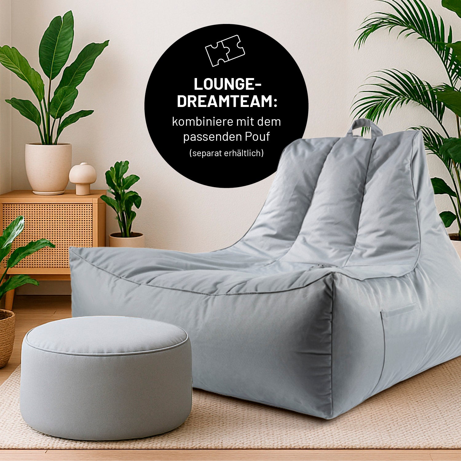 Premium Lounge-Sessel - 380 L - 100 x 100 x 80 cm - Grau