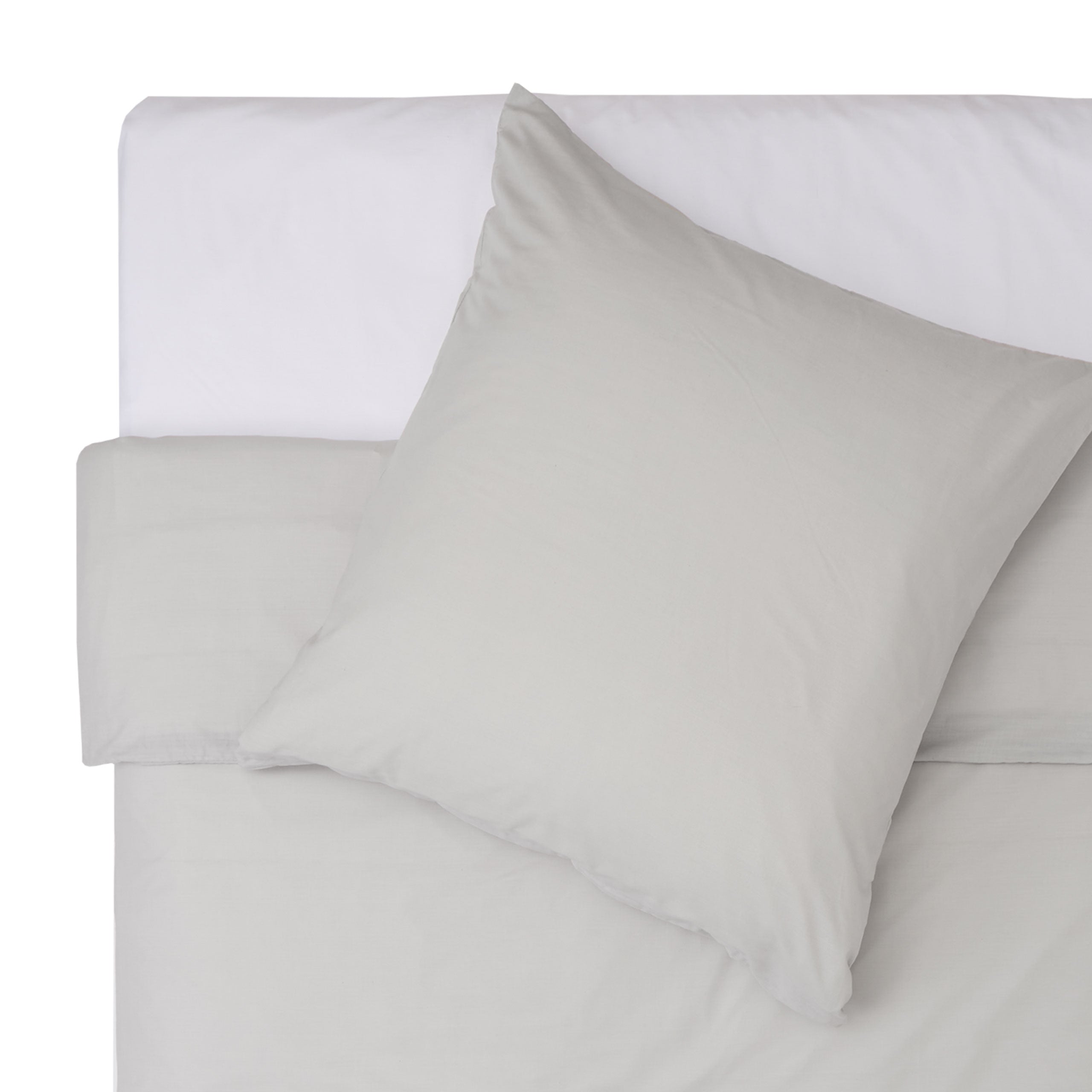 Premium Bettwäsche Everyday - Ganzjahres Bettbezug 155x200 cm & Kissenbezug 80x80 cm in Grau aus weicher Polycotton mit YKK Reißverschluss.