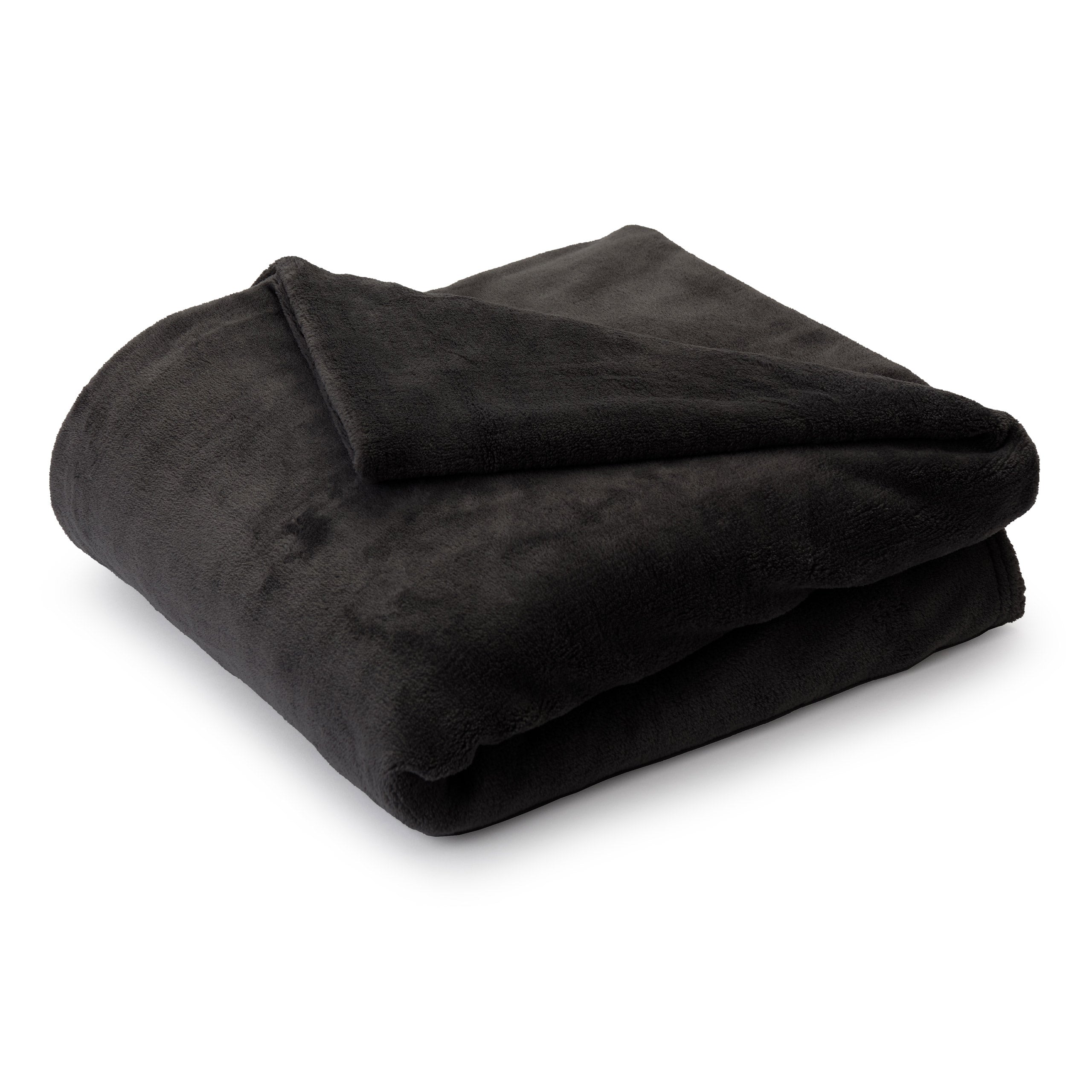 Kuscheldecke mit Ärmeln aus weichem Coral Fleece mit Handytasche + Fußtasche, schwarz, 150 x 180 + 35 cm, weich und wärmend.