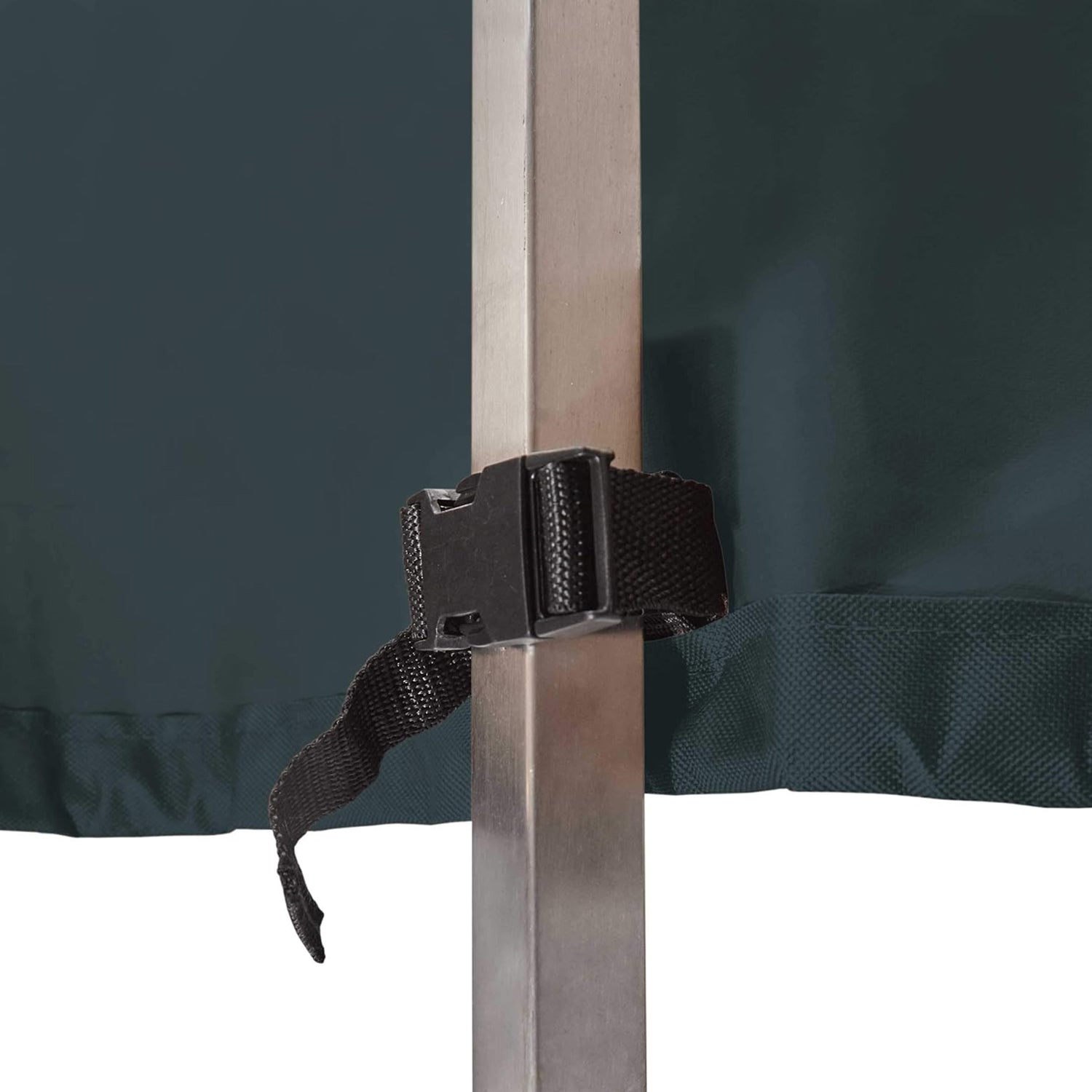 Abdeckung für gestapelte Patio Stühle - 85 x 65 x 80/119 cm - Grün/Grau mit Halteband und robustem Oxford-Gewebe.