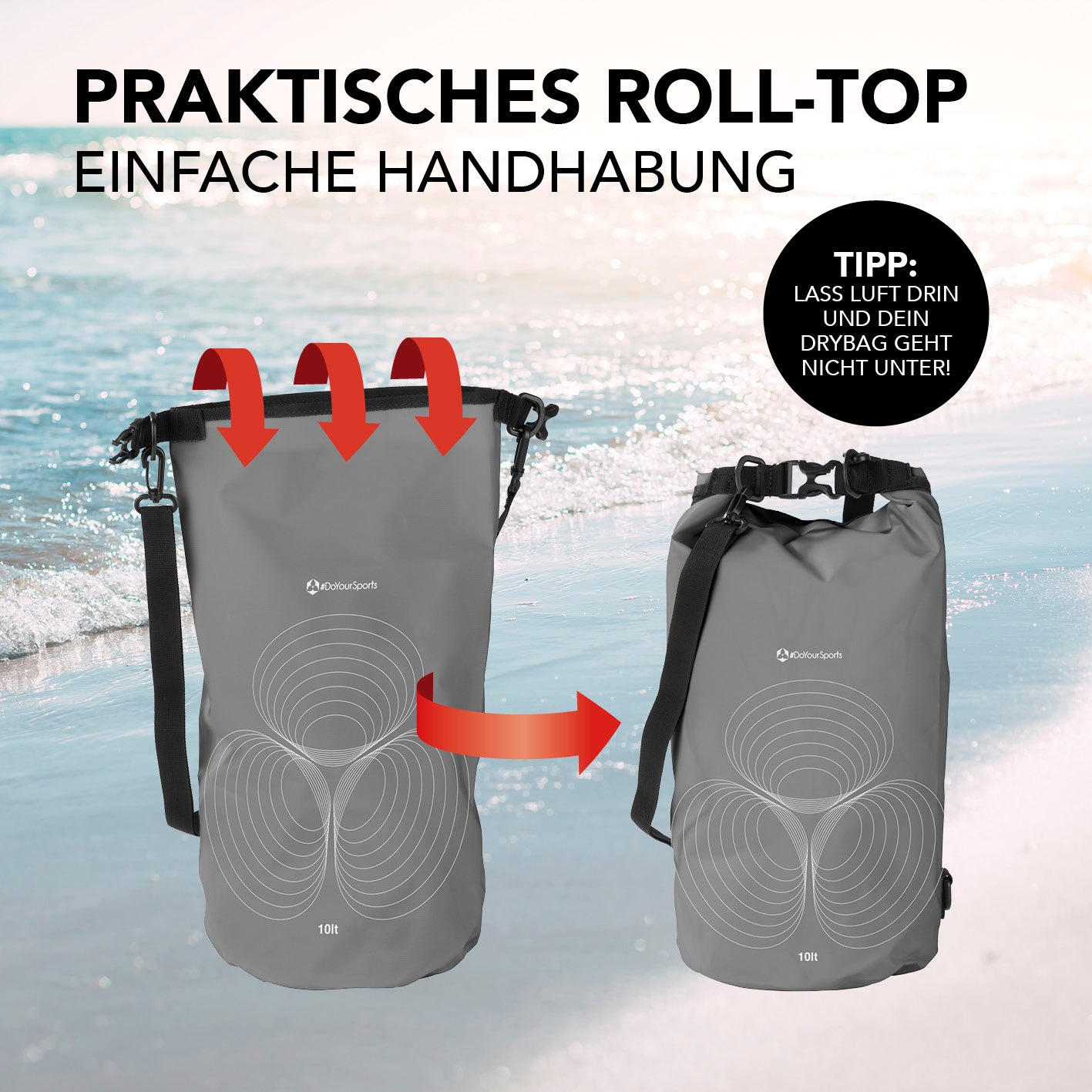 Dry Bag 10L - Grau