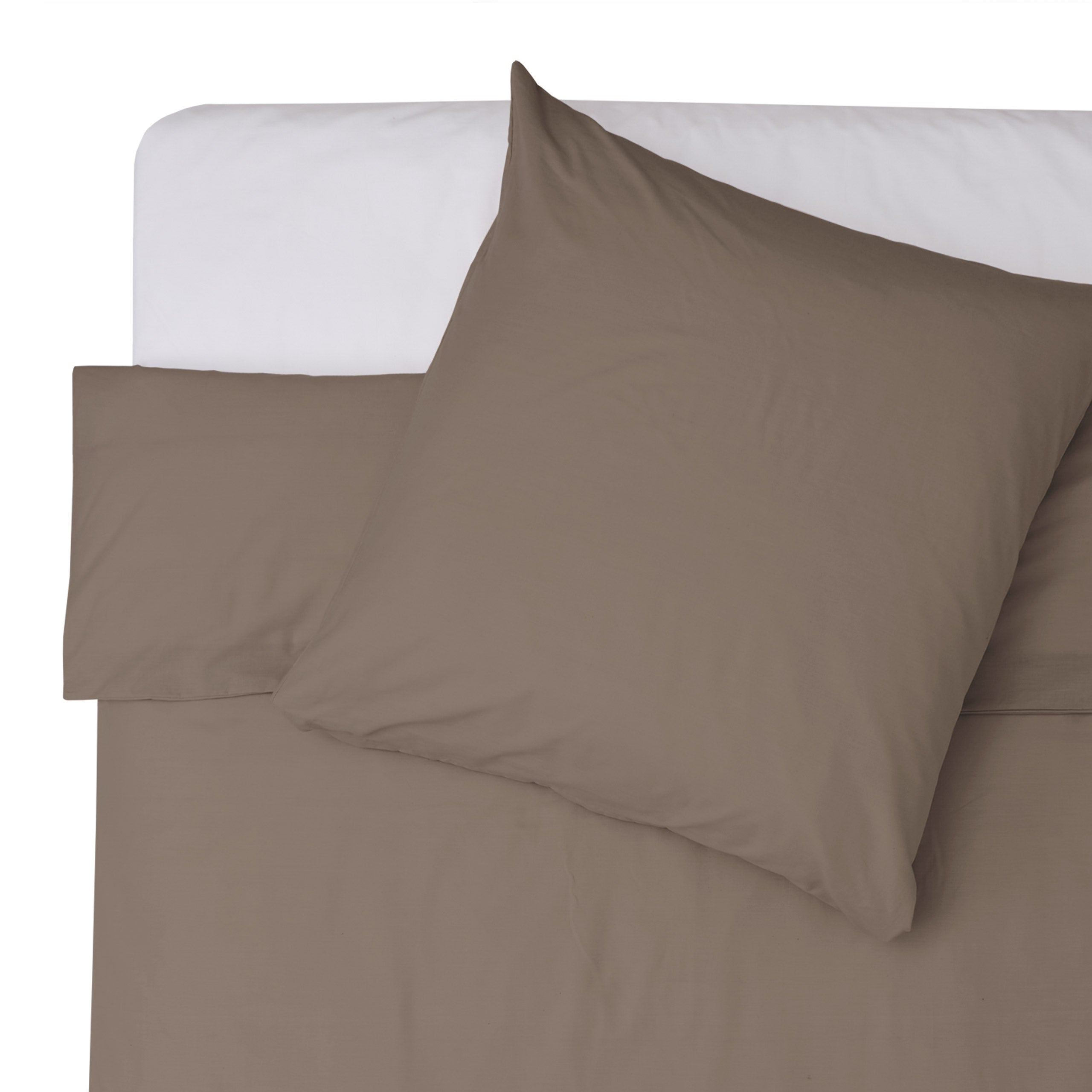 Premium Bettwäsche Everyday - Ganzjahres Bettbezug 155x200 cm & Kissenbezug 80x80 cm - Taupe