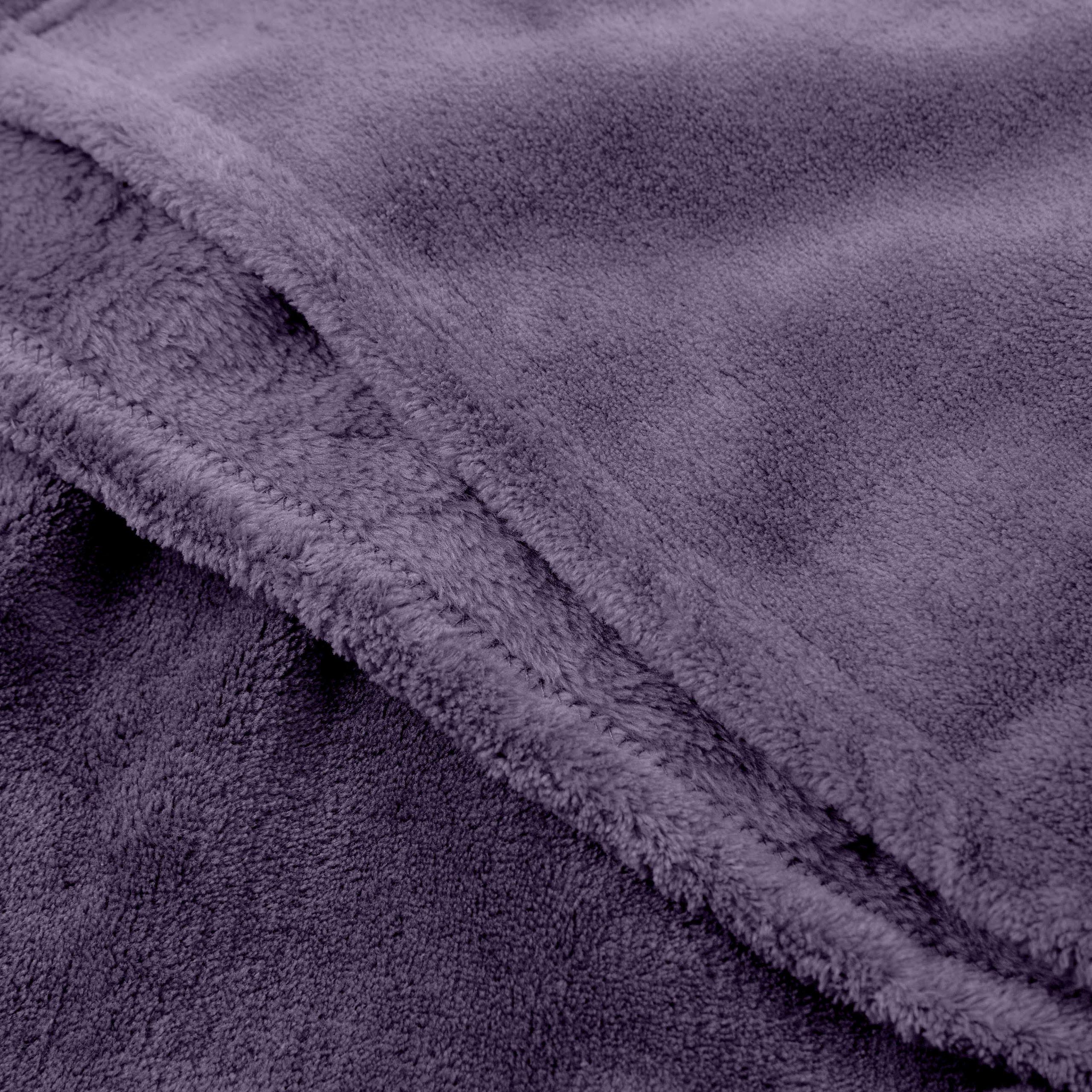 Kuscheldecke - 150x200cm - Sofadecke & Tagesdecke - Lila aus weichem Coral-Fleece, ideal für Sofa und Einzelbett.