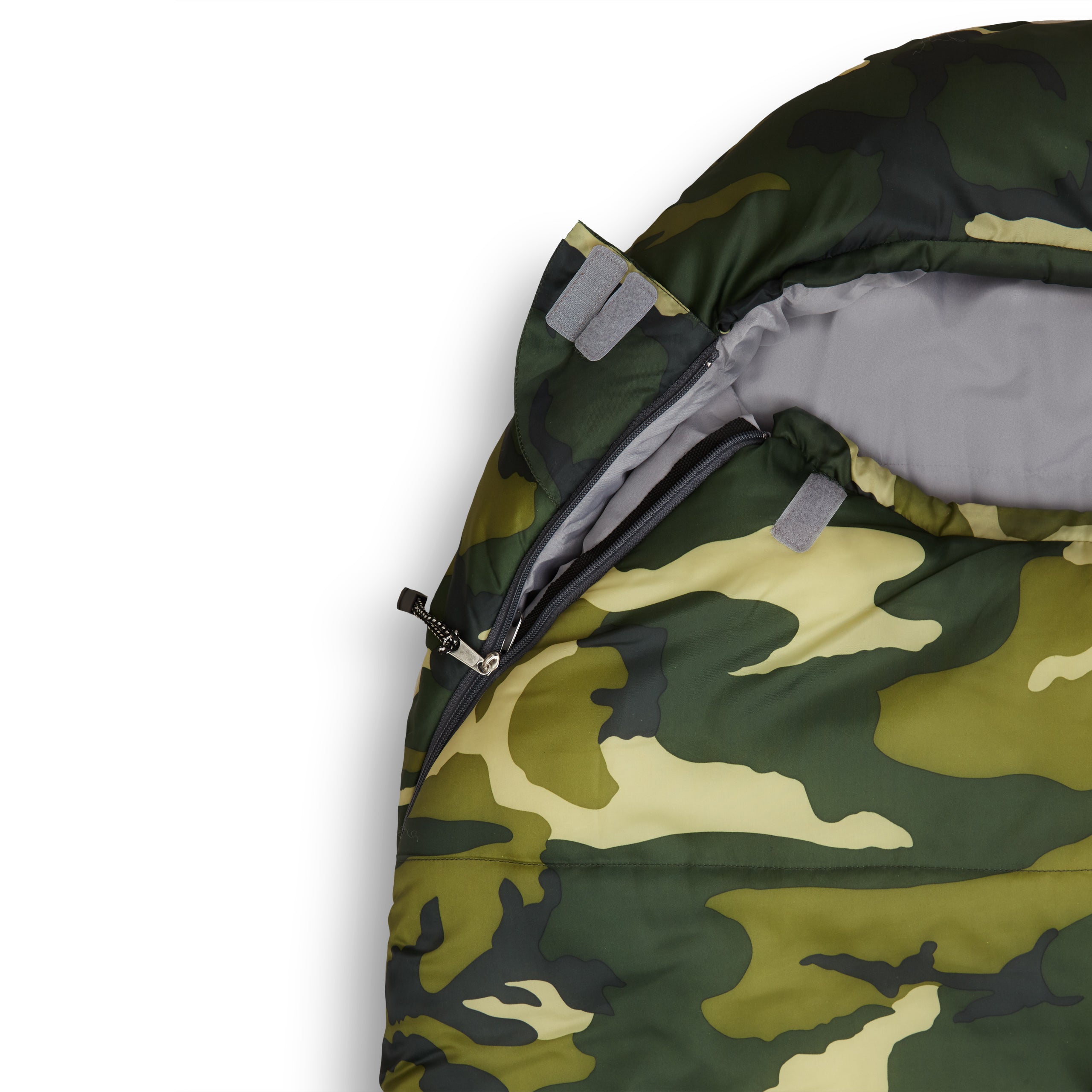 Camping Schlafsack Classic - Mumienschlafsack mit Tasche - 230 x 80 x 55 cm - Camouflage Grün