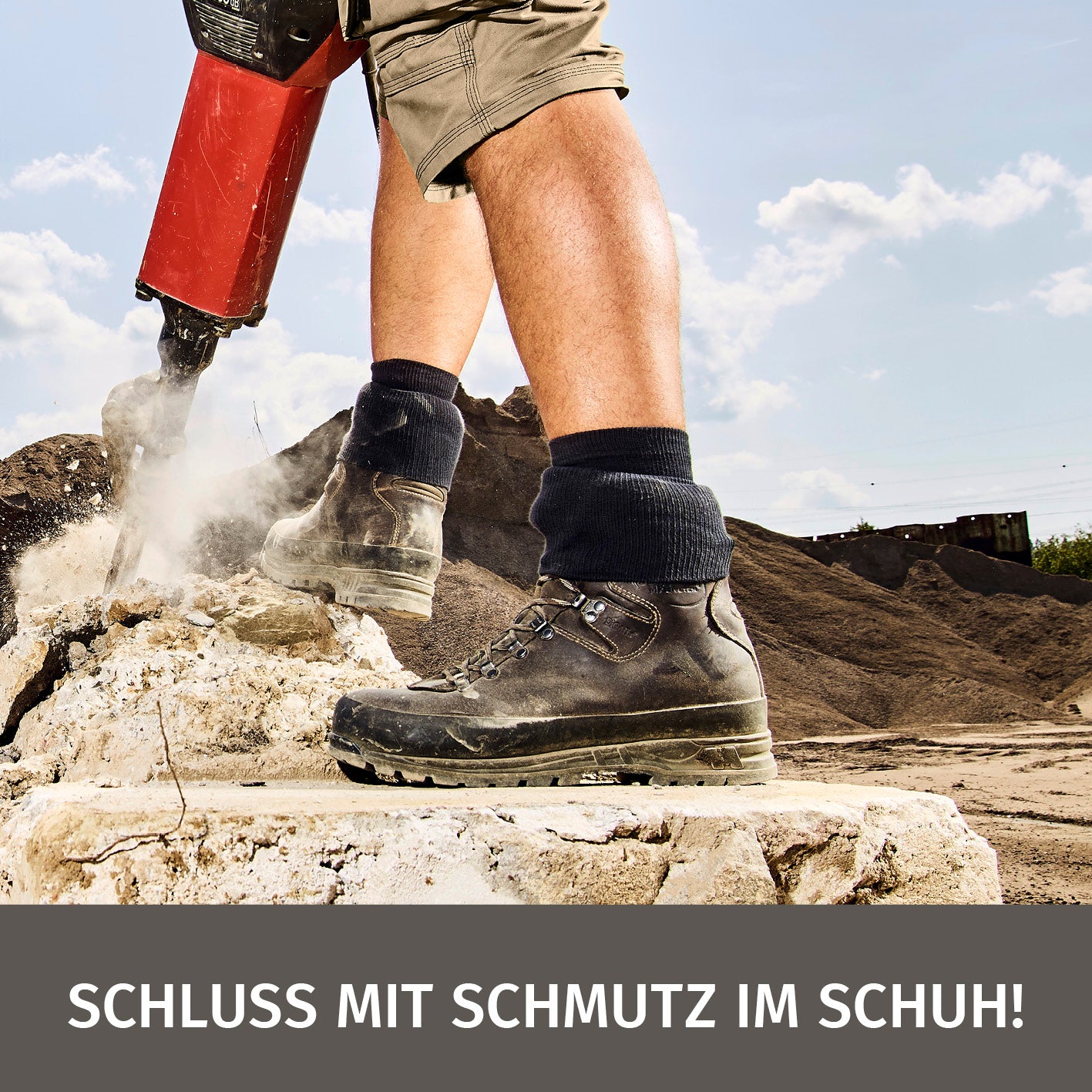 Funktions-Socke mit Doppelschaft - 2er-Set - Größe 36-39, robuster Schutz gegen Schmutz und Verrutschen bei Arbeit und Outdoor.