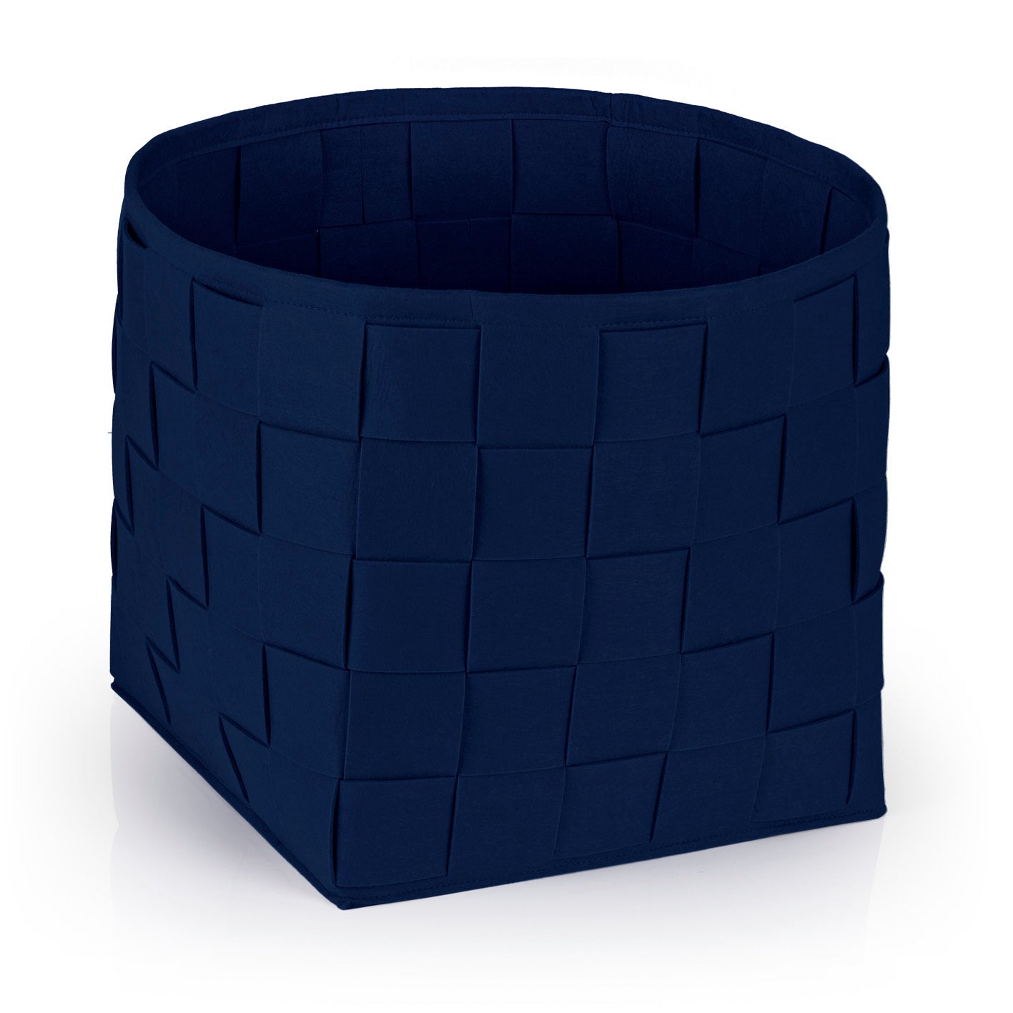 Filz-Aufbewahrungskorb L - 40 x 40 x 40 cm - Dunkelblau, moderner, faltbarer und strapazierfähiger Aufbewahrungskorb im Scandi Style.