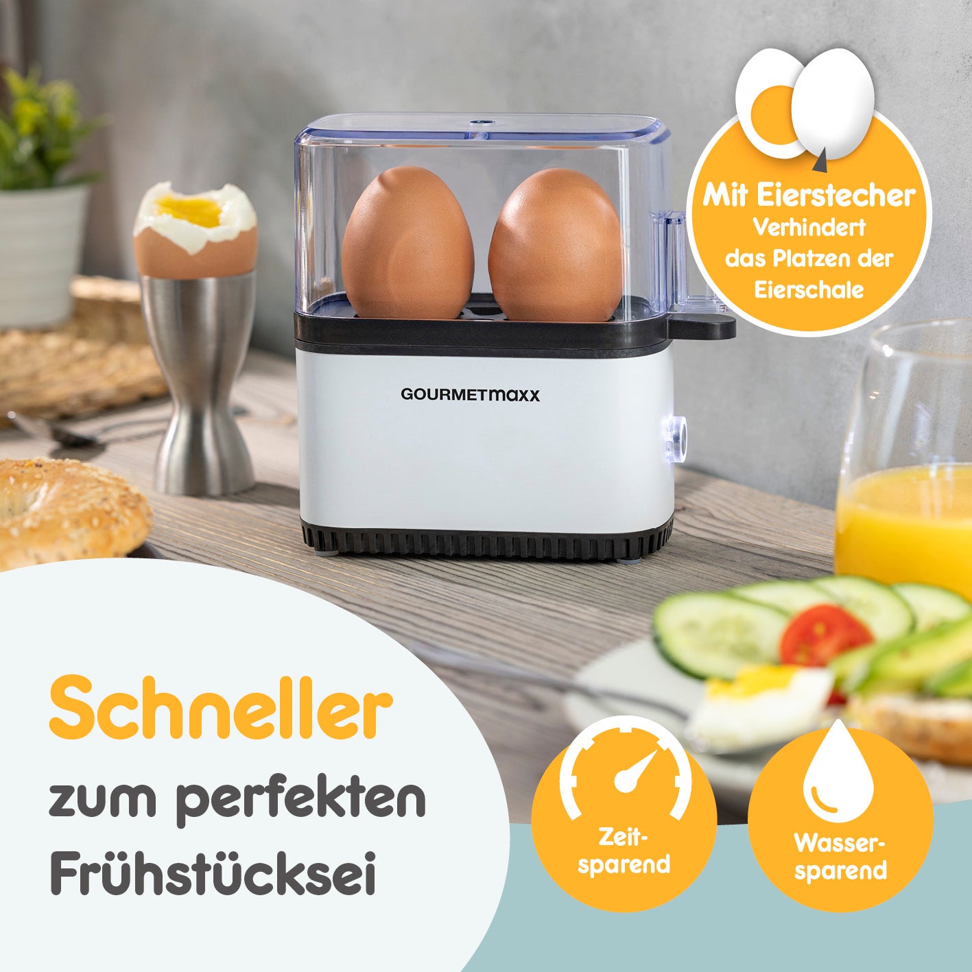 Design-Eierkocher 2 Eier - Weiß