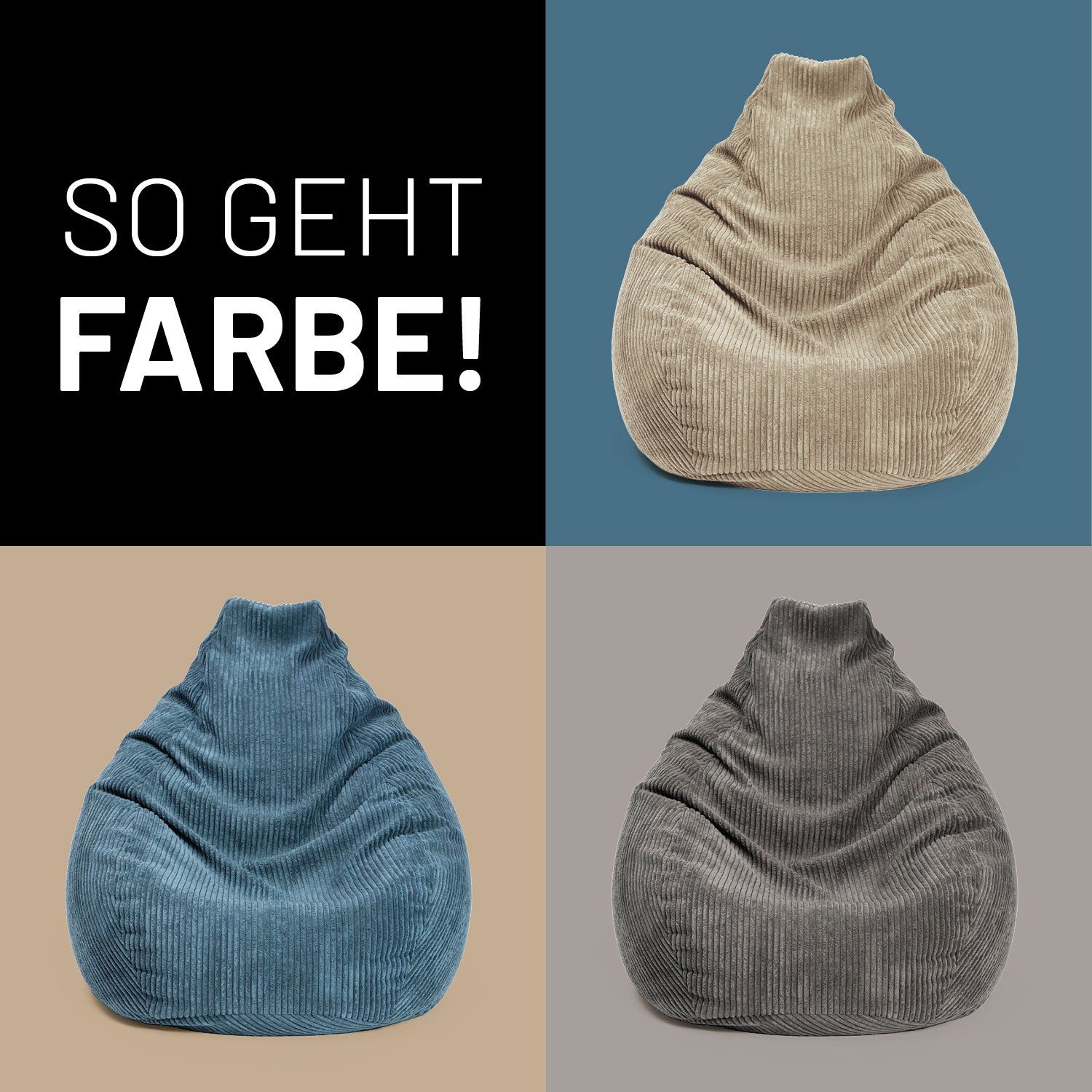 Sitzsack GIANT aus der Cord-Reihe - Navyblau
