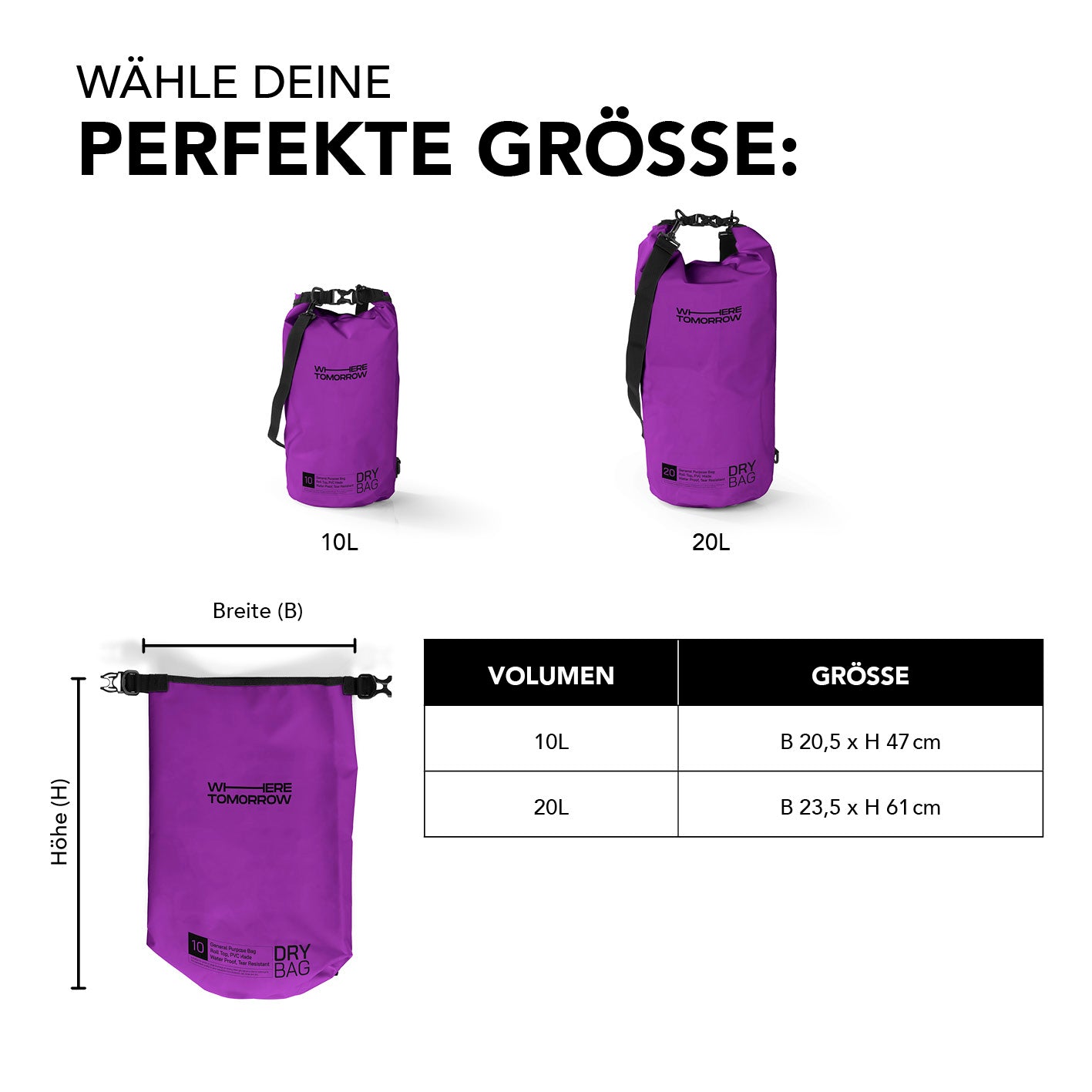Dry Bag 10L - Style 01 - Lila