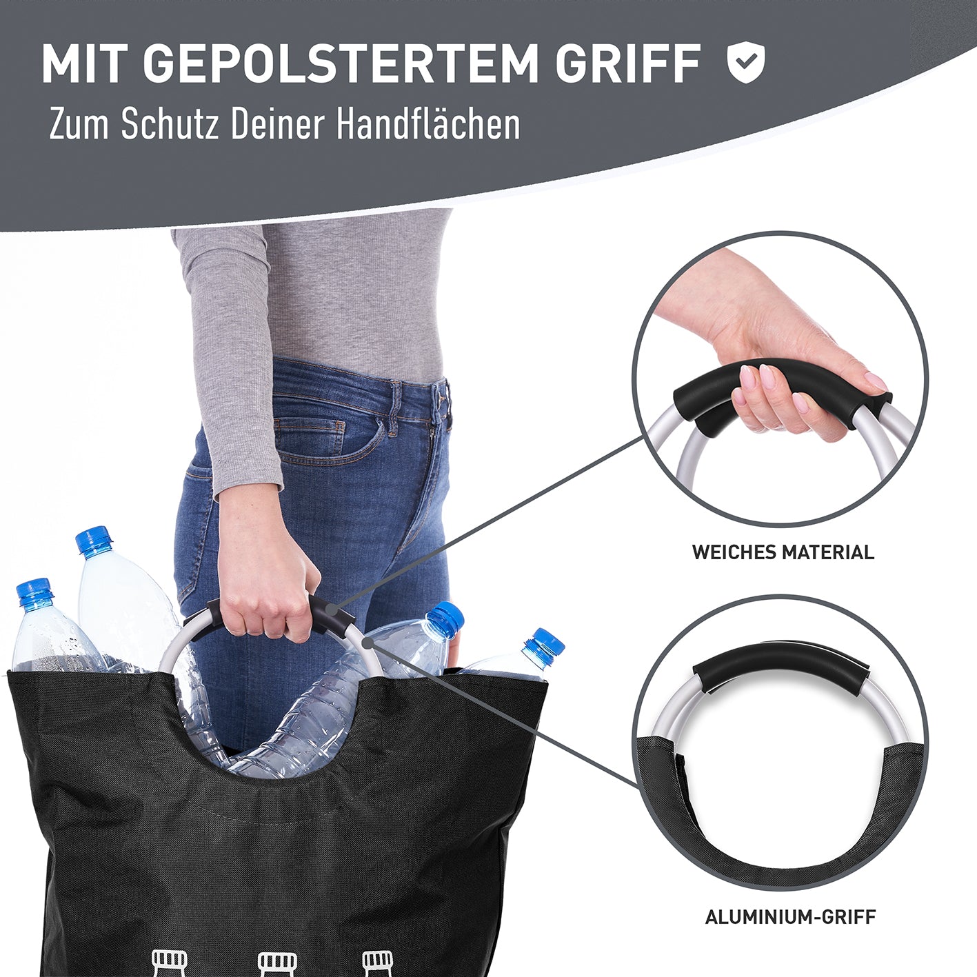 Faltbarer Pfandflaschen Sammelbehälter - Grau
