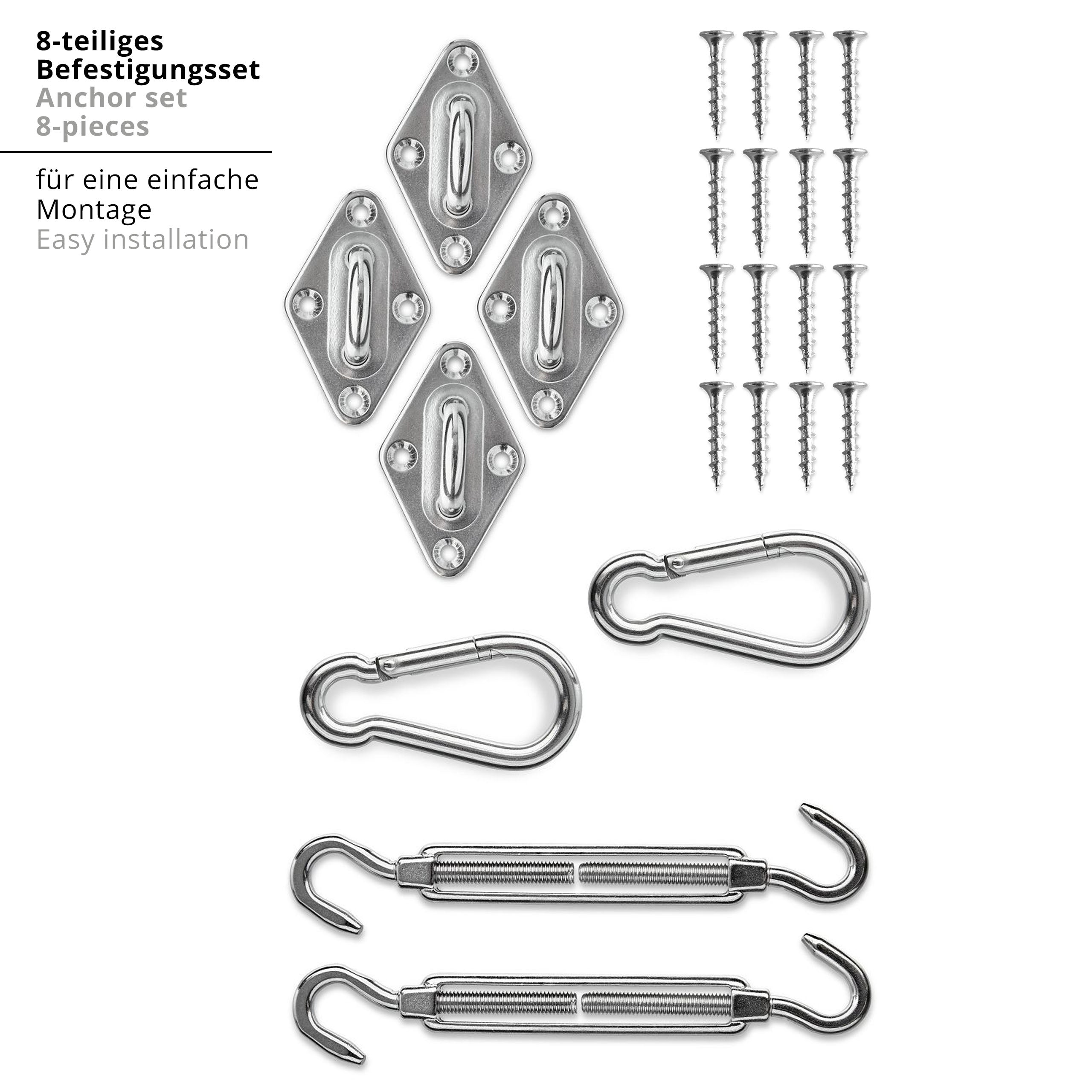 Befestigungsset - Fixierungsset für Sonnensegel