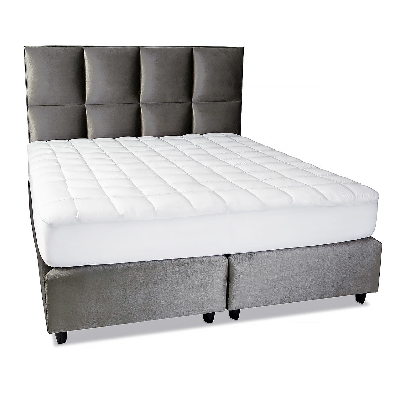 Comfort Line Matratzenauflage / Matratzenschoner / Soft-Topper 200x200 cm Weiß, gesteppte Mikrofaser, elastische Bänder, hygienisch, waschbar.
