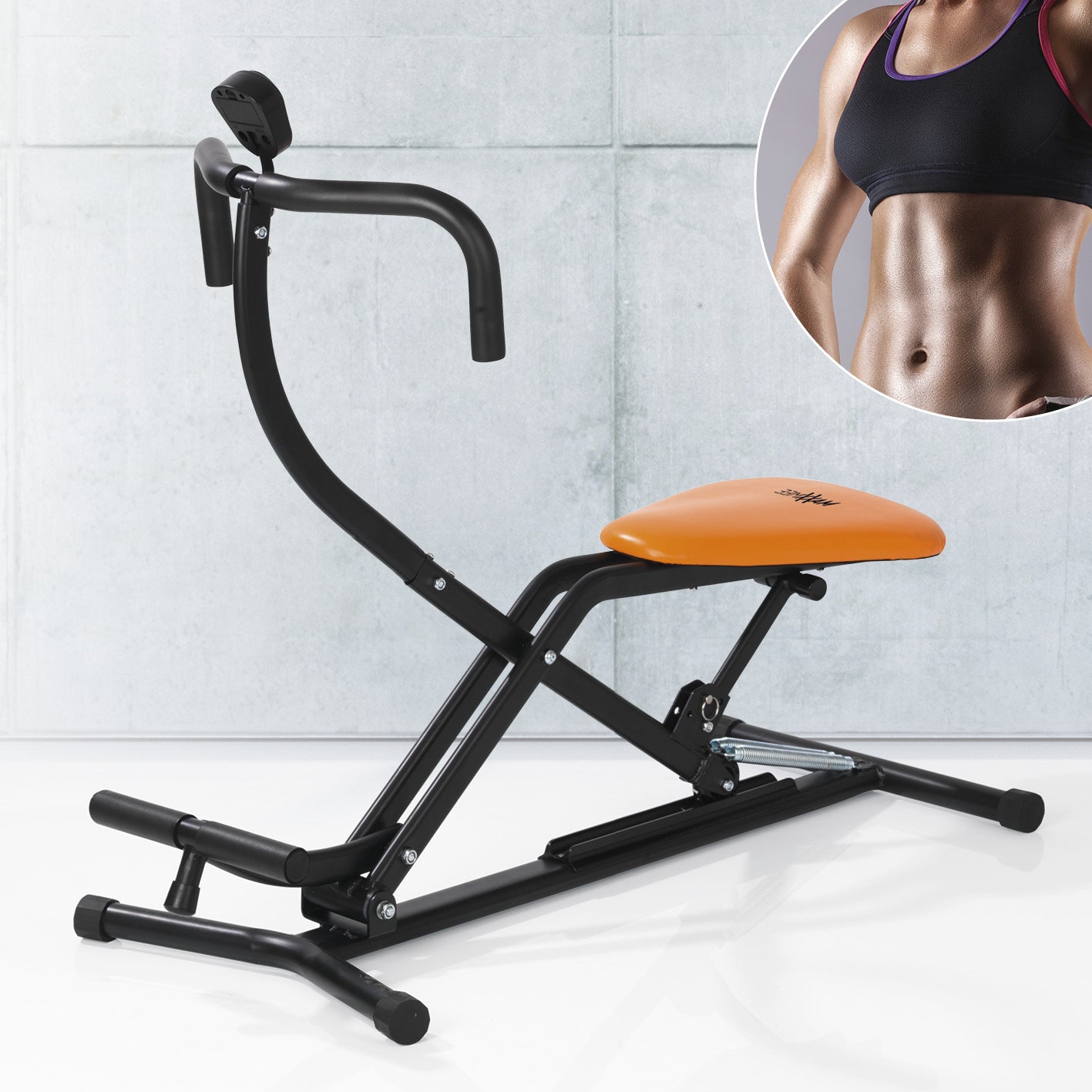 Trainingsgerät Crunch & Glide – kraftvolles Eigengewichttraining für Bauch, Brust, Bizeps, Beine, mit digitaler Anzeige und platzsparend klappbar.
