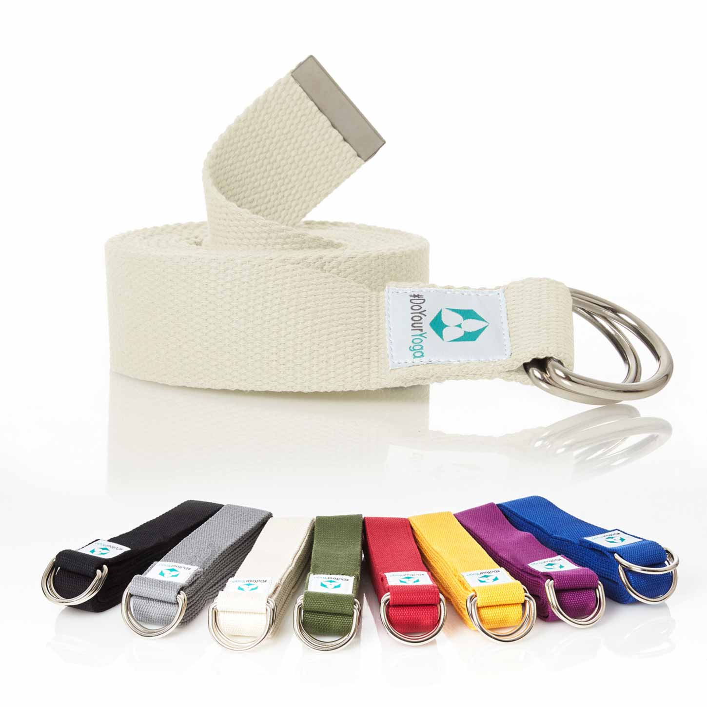 Yogagurt Madira - 100% Baumwolle - 250 x 3,8 cm - Beige