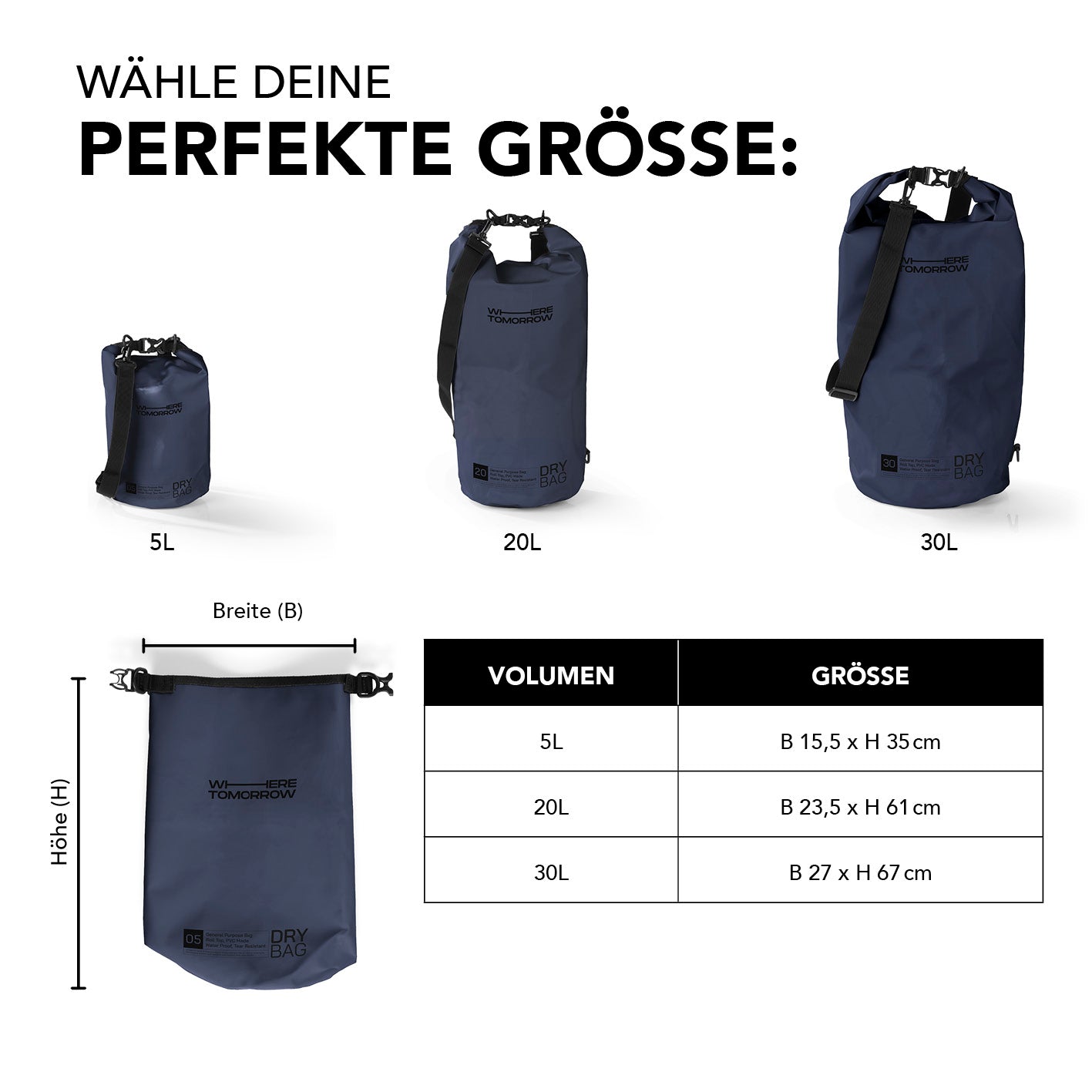 Dry Bag 5L - Style 01 - Dunkelblau