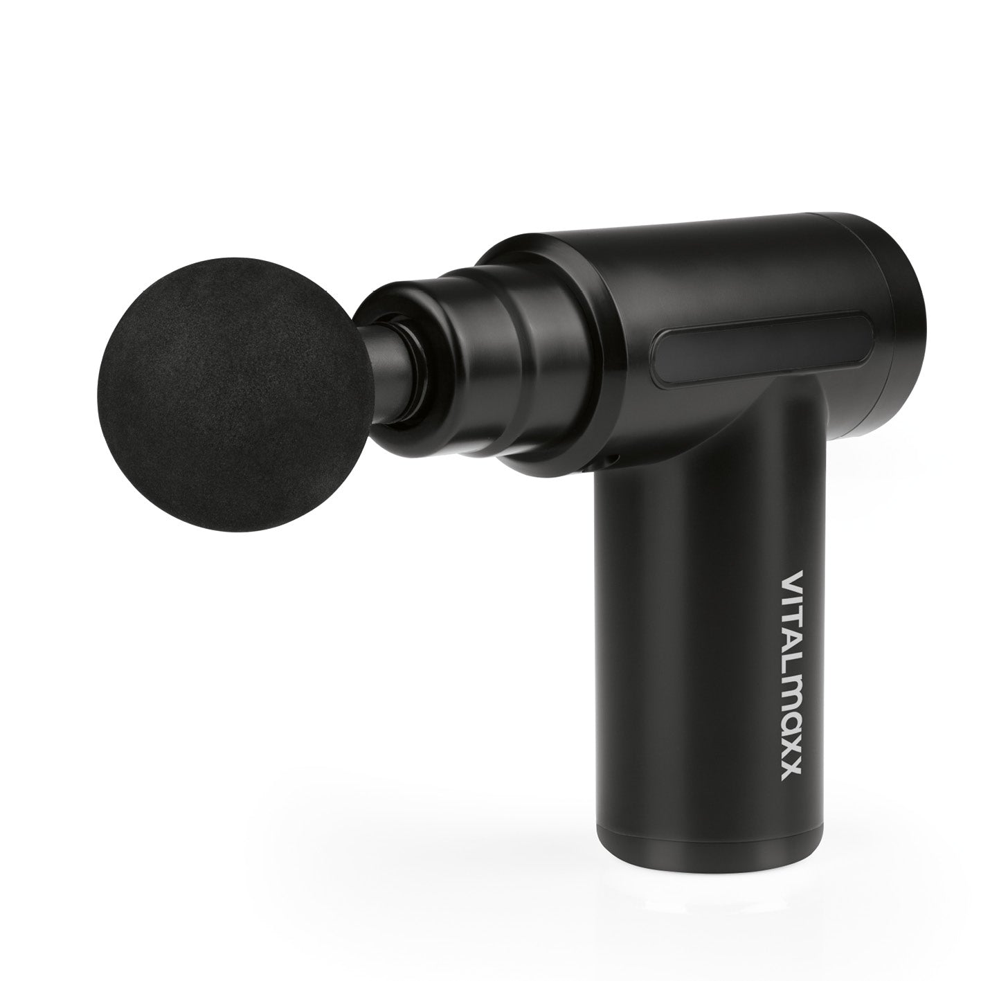 Massage Gun - 4 verschiedene Aufsätze - schwarz mit kraftvollem Motor und ergonomischem Design für effektive Massage und Regeneration.