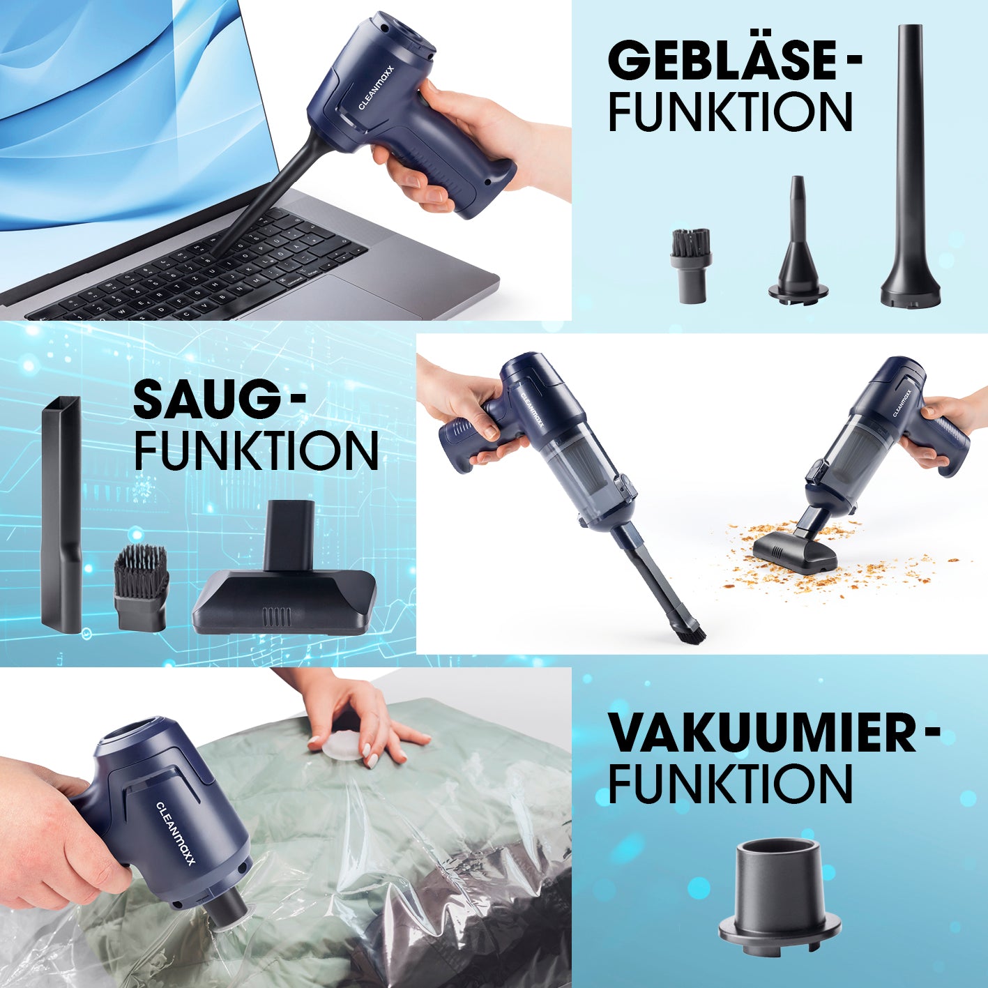 2in1-Akkusauger mit Saug- & Gebläsefunktion