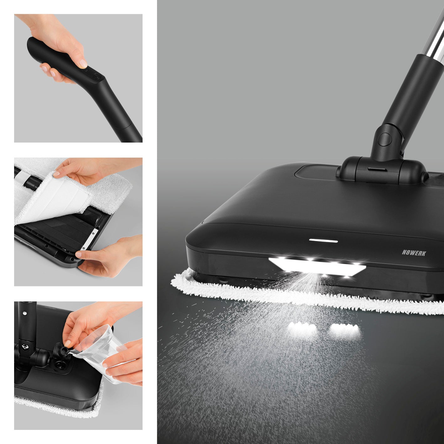 Akku-Vibrationsmopp Midnight Black Edition