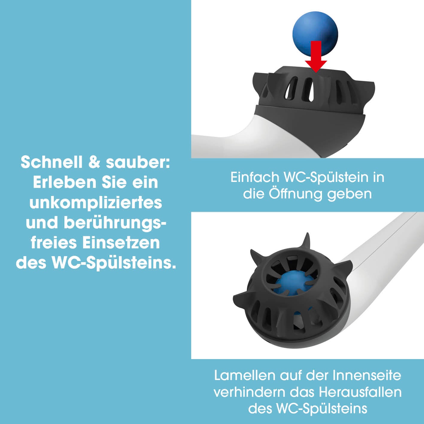 WC-Bürste - 2 in 1-Klick-System - weiß/schwarz