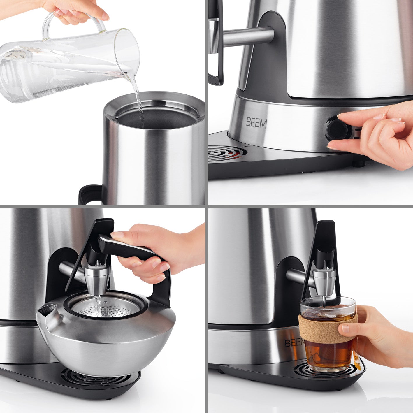 Samowar Amira mit Dispenser 10 l - Edelstahl