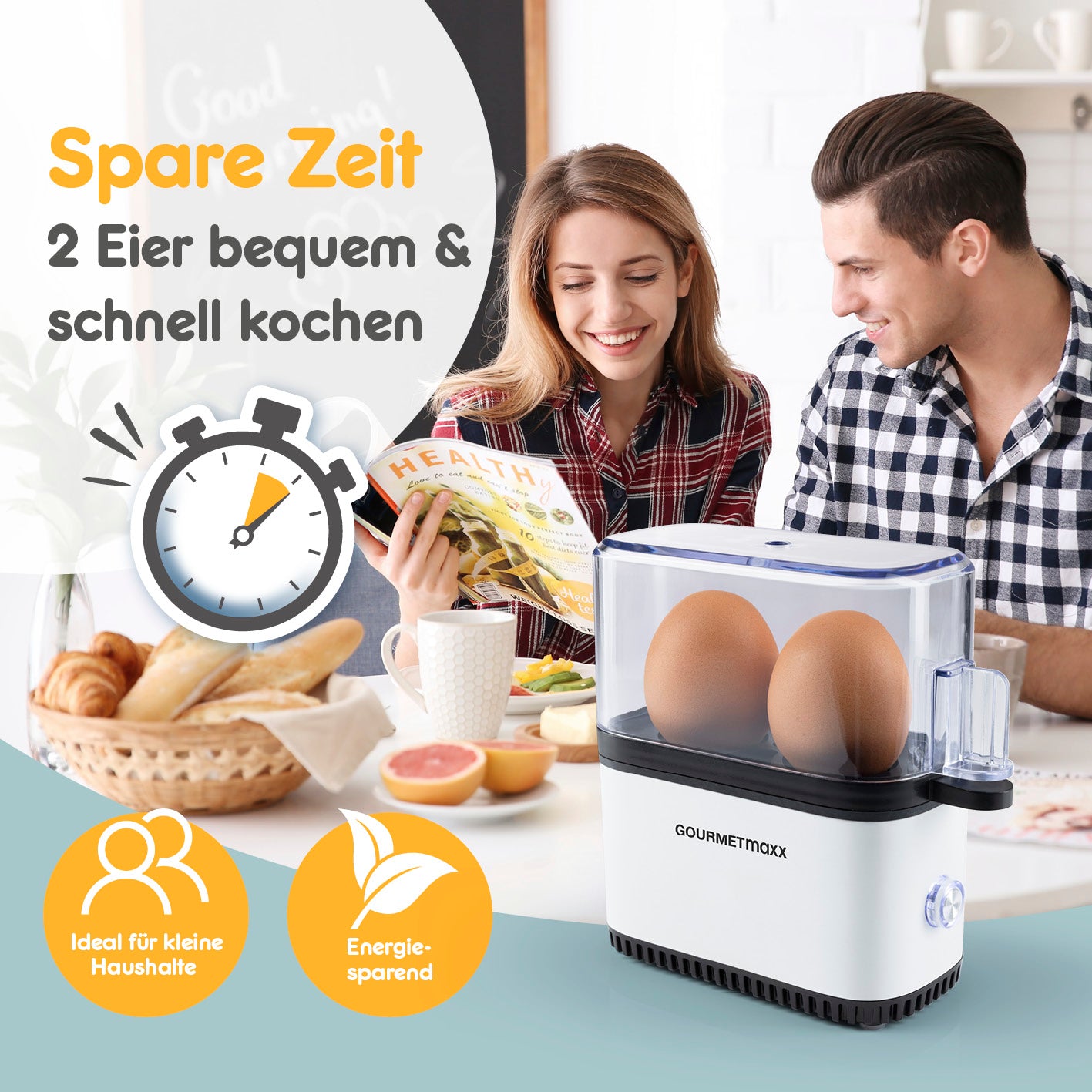 Design-Eierkocher 2 Eier - Weiß