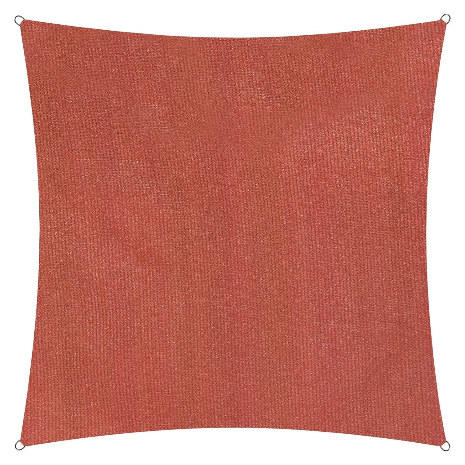 Sonnensegel 100% HDPE mit Stabilisator für UV-Schutz Quadrat 3 x 3 Meter in Terracotta, robust und reißfest mit UV-Schutzfaktor 30+
