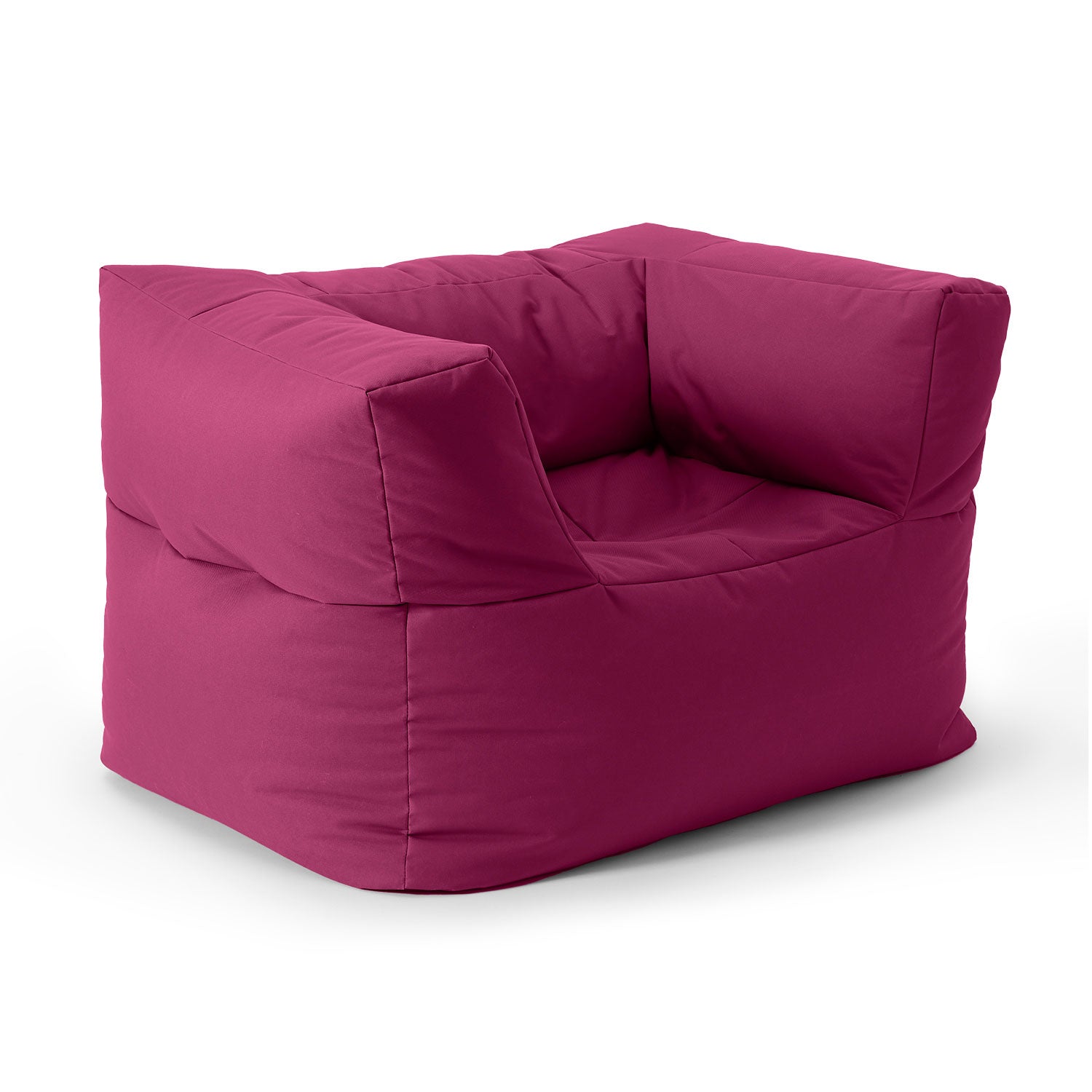 Sitzsack-Sofa Sessel (400 L) - Modulares System - indoor & outdoor - Rotwein mit extra Volumen und abwischbarem Bezug für hohen Komfort.